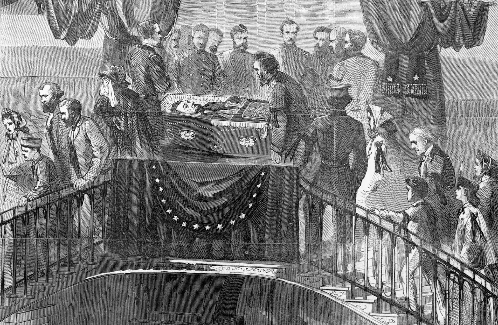 Drawing of Abraham Lincoln Funeral