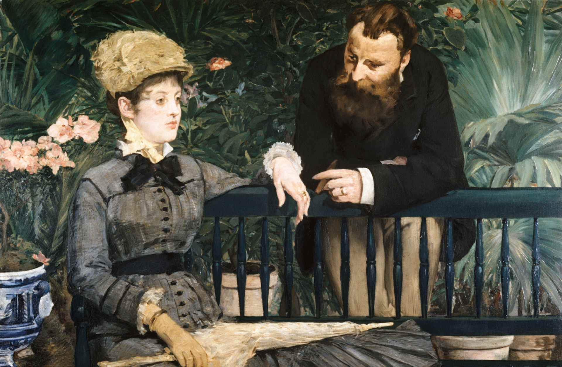 In the Conservatory by Edouard Manet