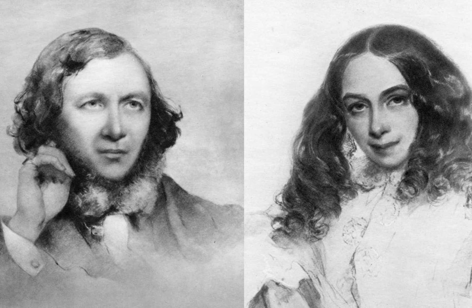 Robert Browning and Elizabeth Barrett Browning.