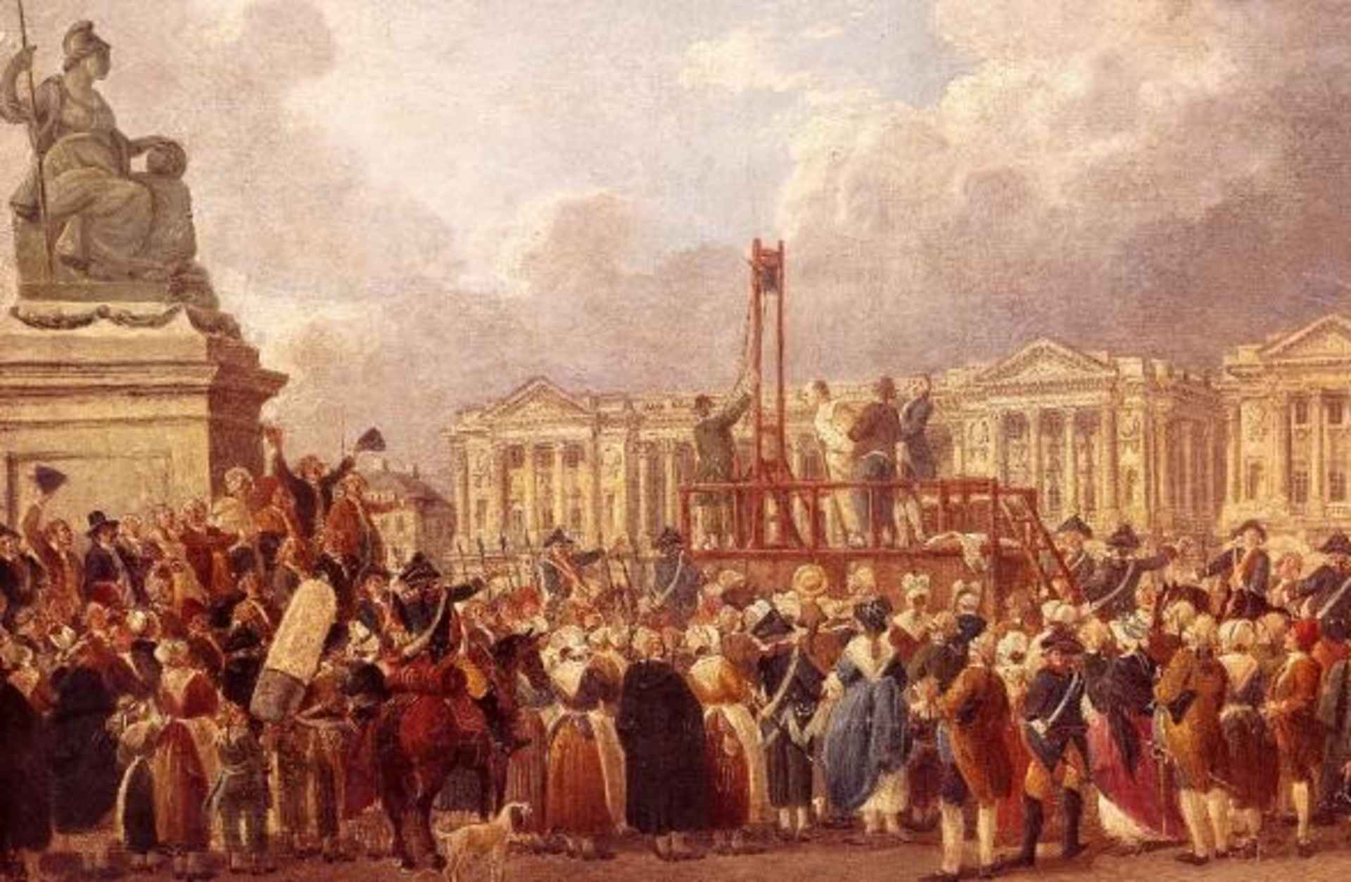A depiction of Louis XVI’s execution by the guillotine.