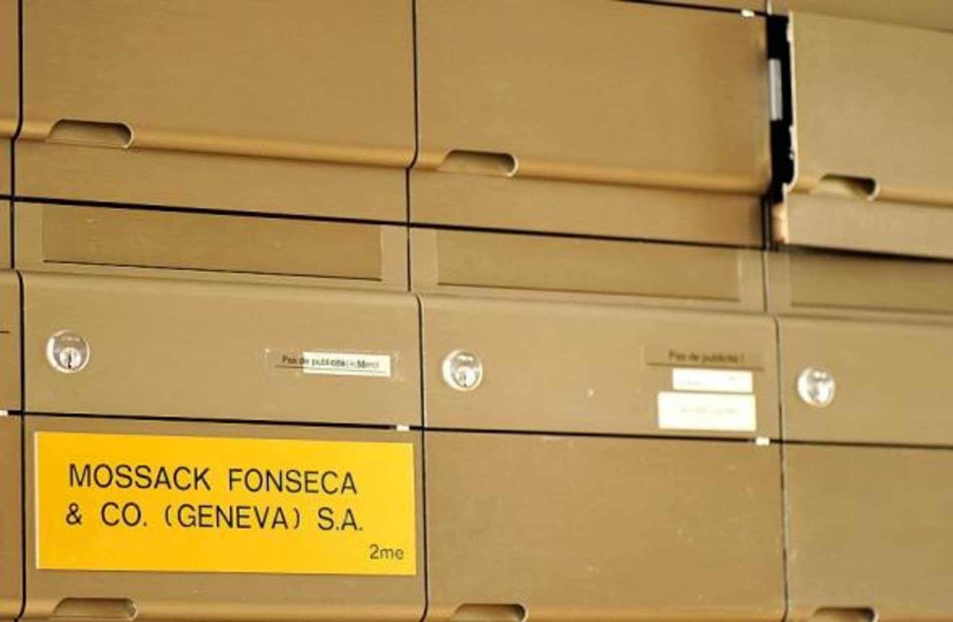 A detail of the Mossack Fonseca Geneva office mailbox on April 5, 2016, following the leak of the "Panama Papers."