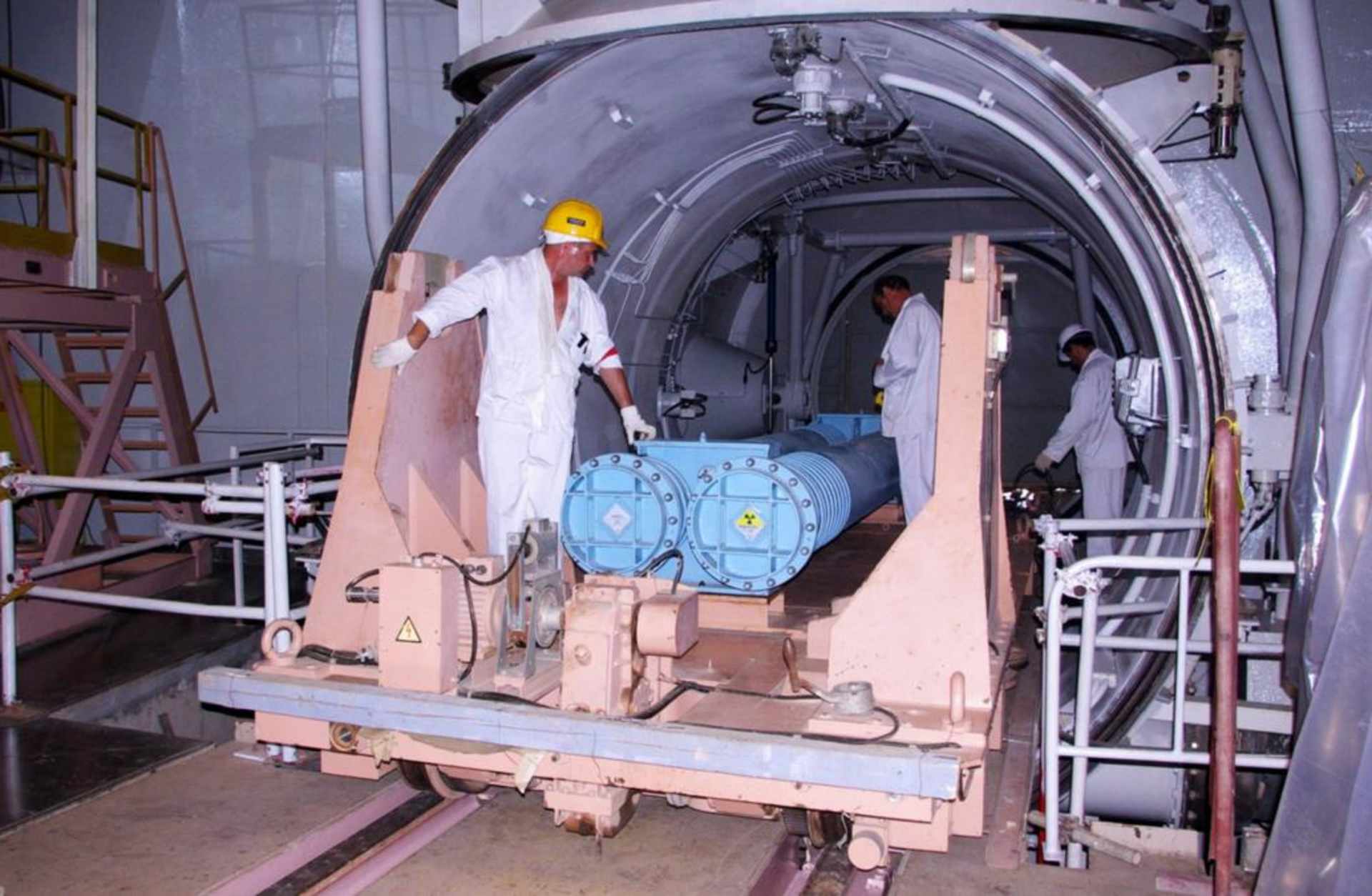 A handout image supplied by the IIPA (Iran International Photo Agency) that shows a view of the reactor building at the Russian-built Bushehr nuclear power plant as the first fuel is loaded, on August 21, 2010 in Bushehr, southern Iran. (Credit: IIPA via Getty Images)