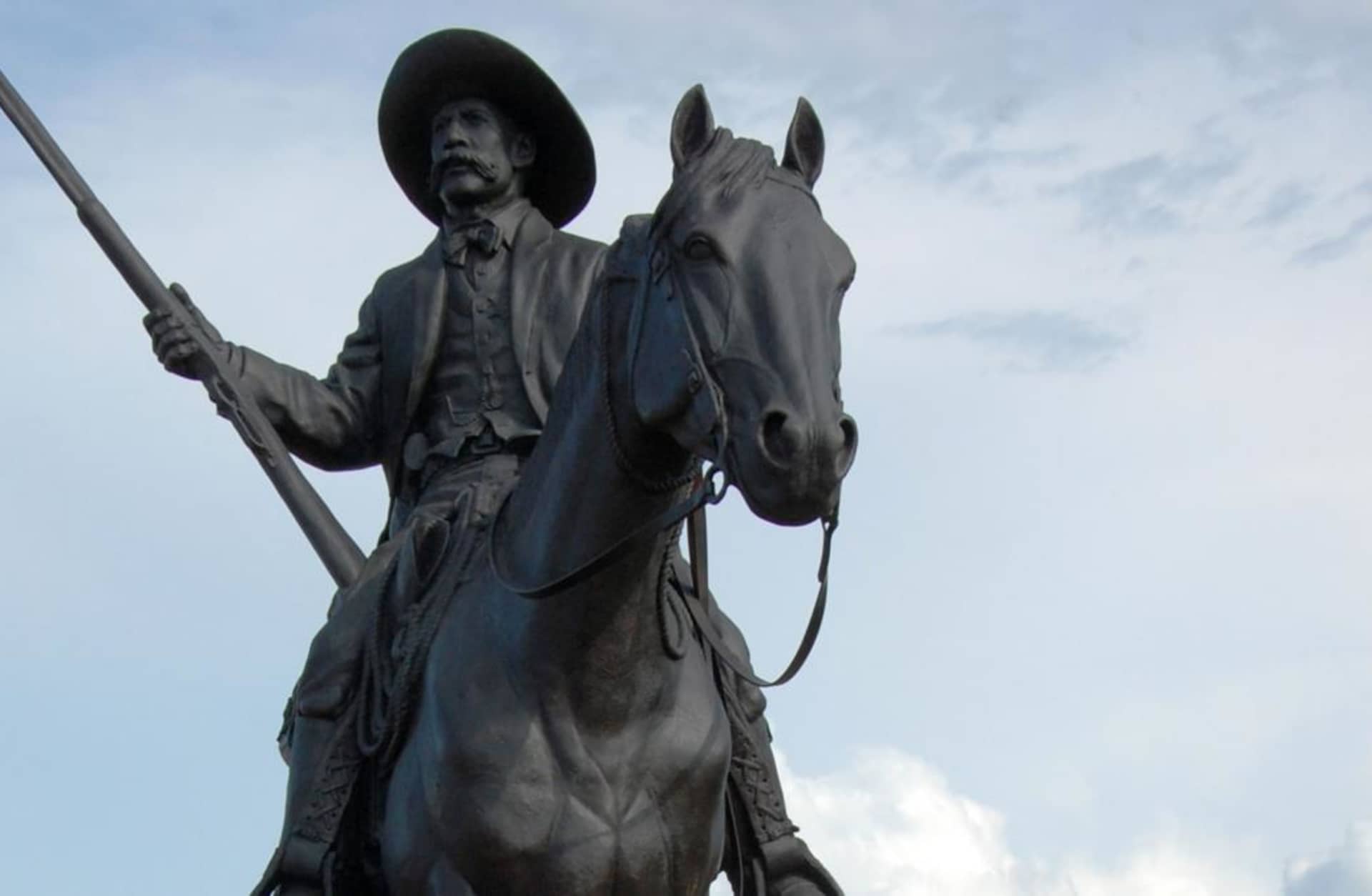 A statue of U.S. Deputy Marshal Bass Reeves in Fort Smith, Arkansas. (Credit: Jeannie Nuss/AP Photo)