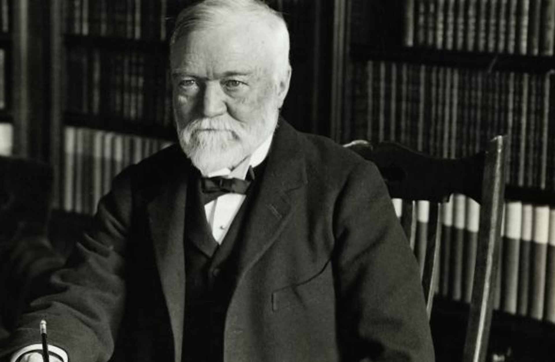 Andrew Carnegie at his desk. (Credit: George Rinhart/Corbis via Getty Images)