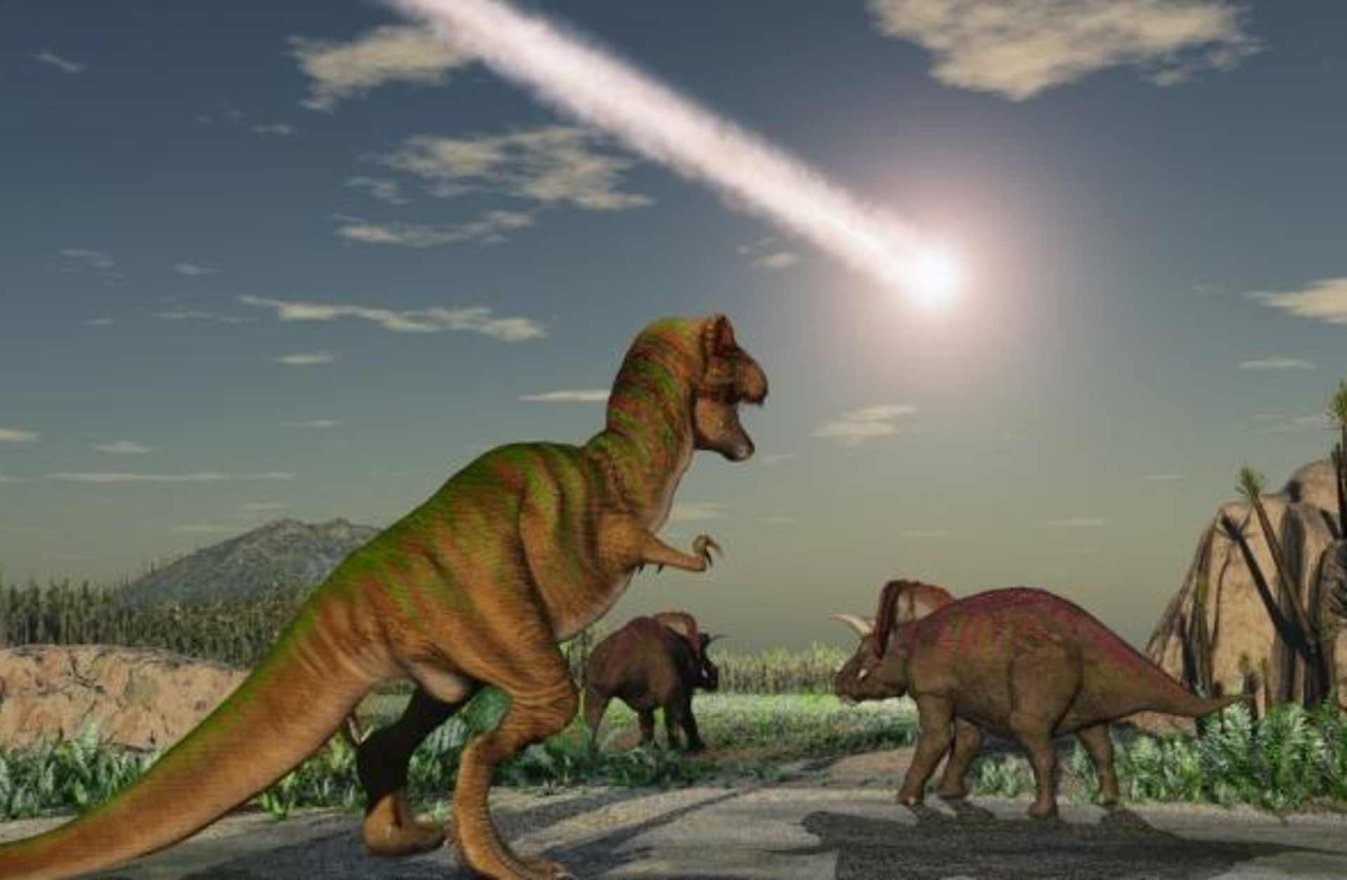 Artist recreation of the asteroid that wiped out the dinosaurs