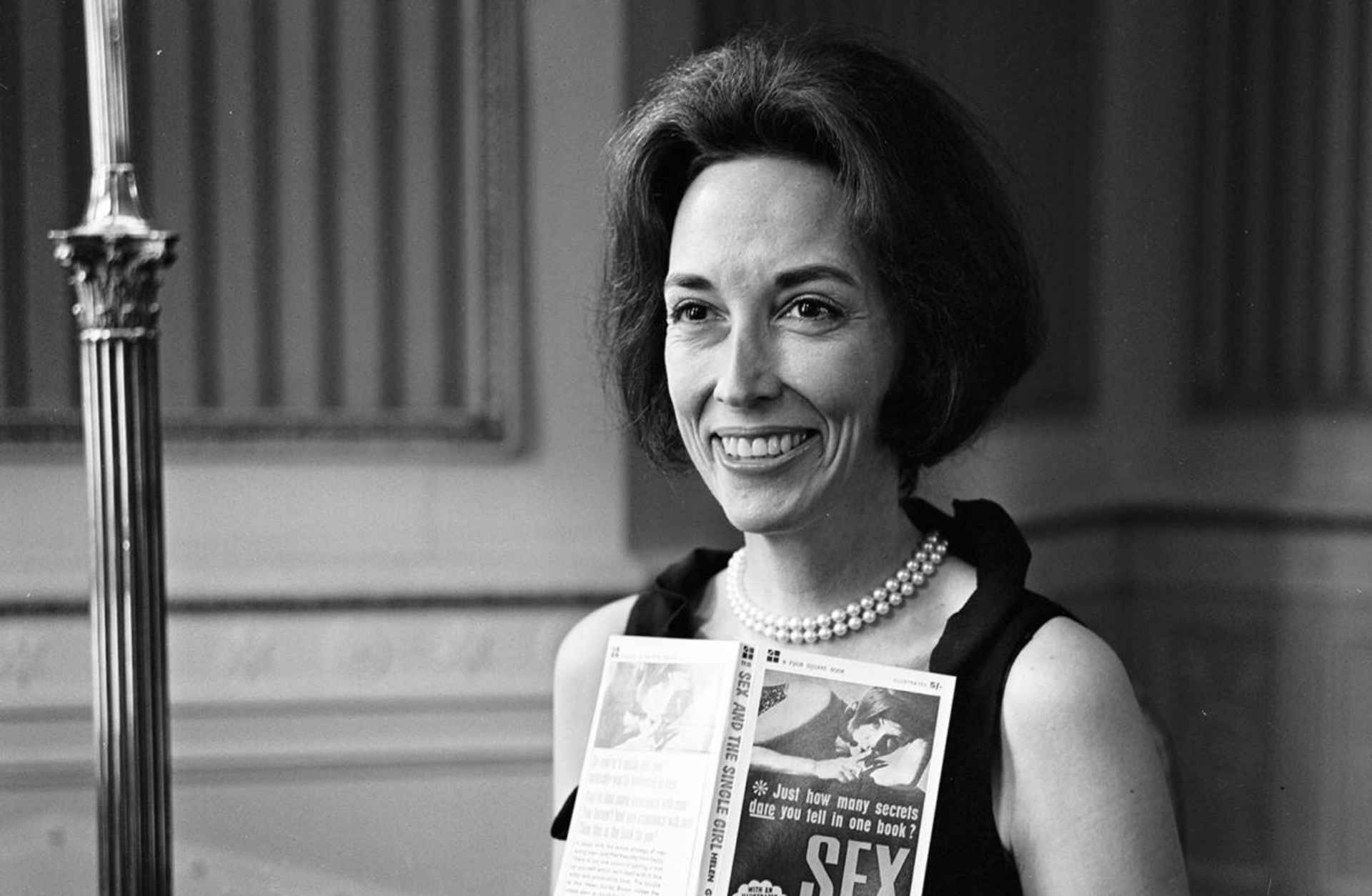 Author, publisher, and businesswoman Helen Gurley Brown, in 1964. She was the editor-in-chief of Cosmopolitan magazine for 32 years. (Credit: Daily Mirror/Mirrorpix/Getty Images)