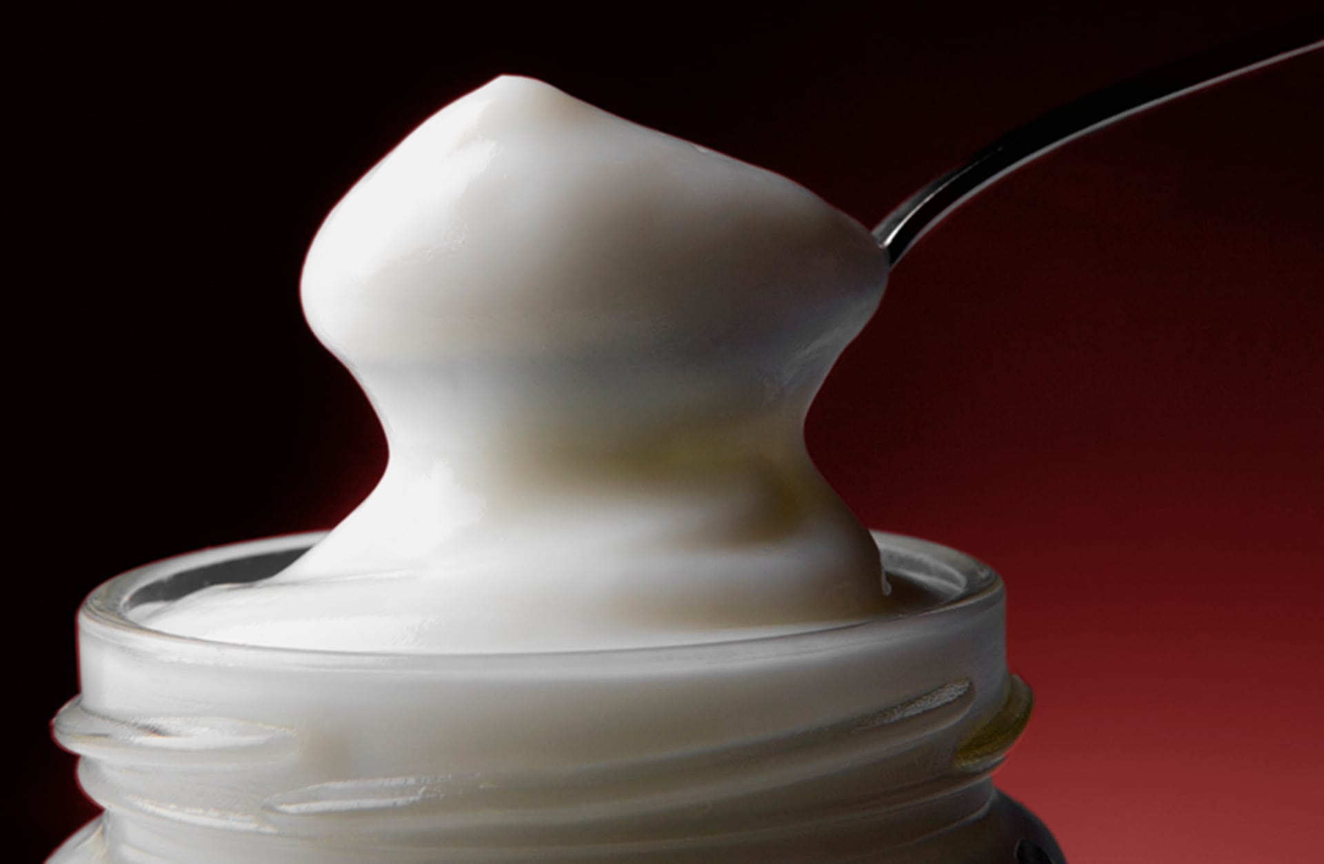 A spoon of mayonnaise.
