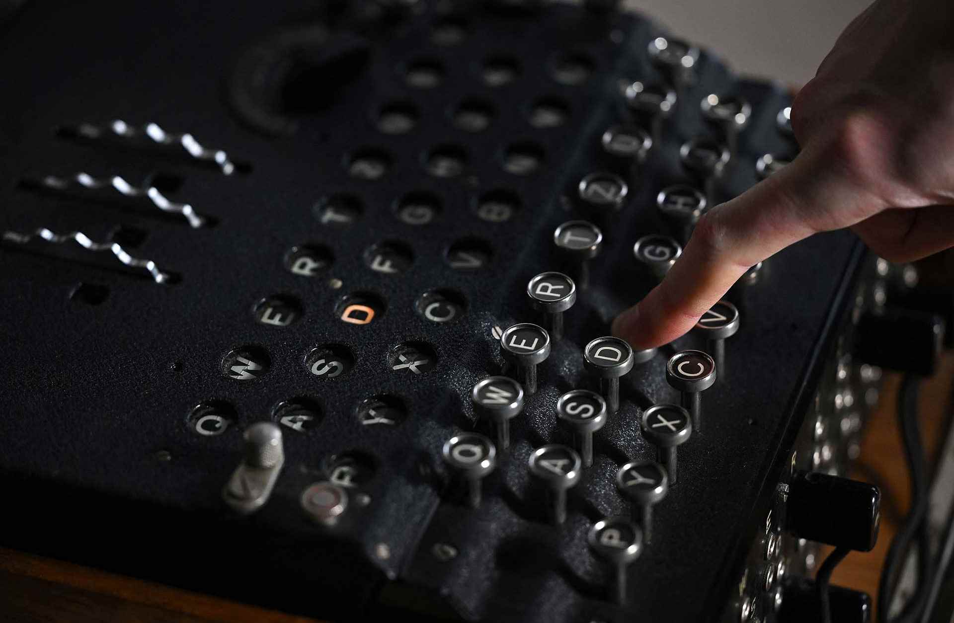 An Enigma cipher machine model.