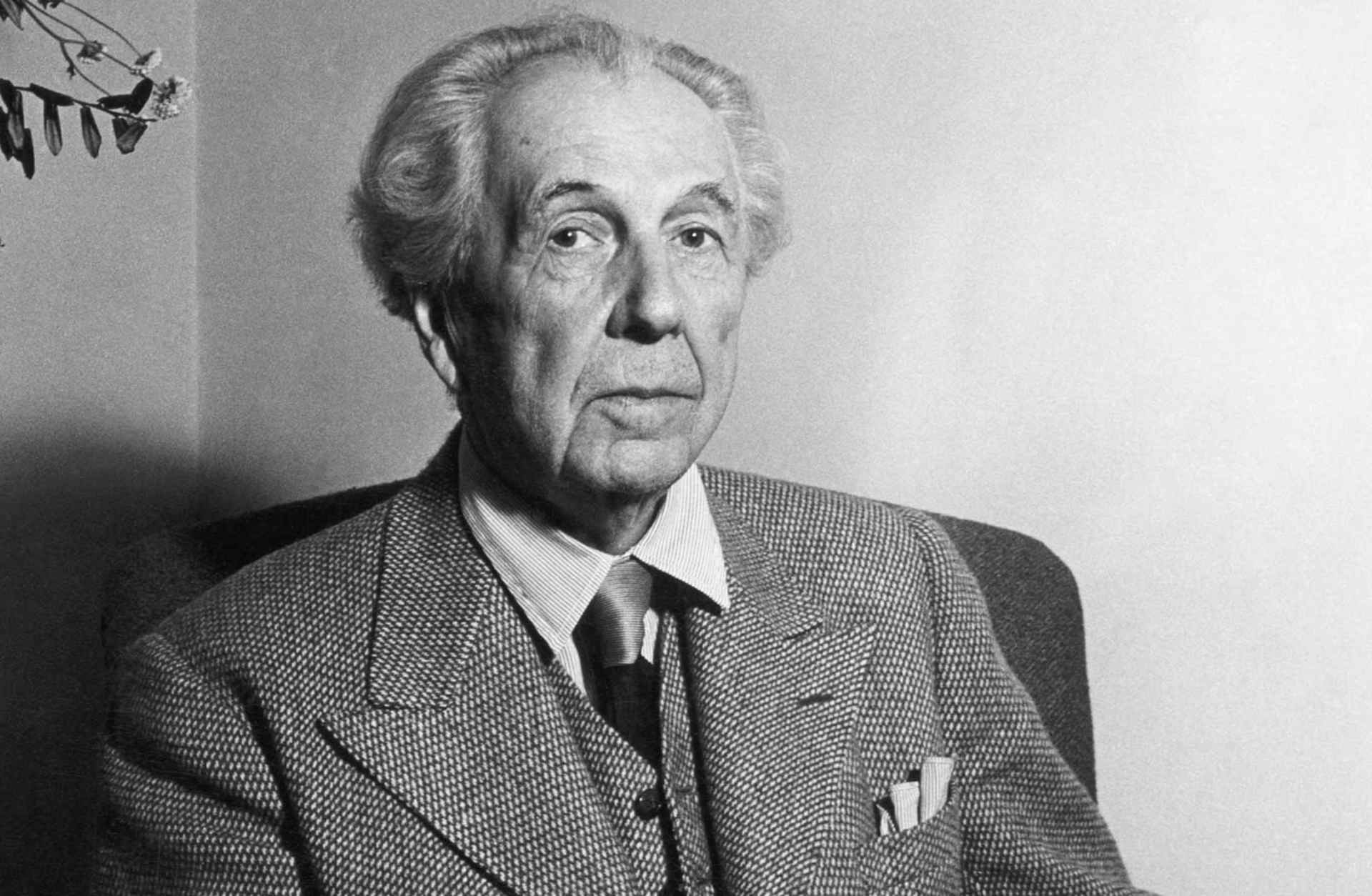 Frank Lloyd Wright at age 77.