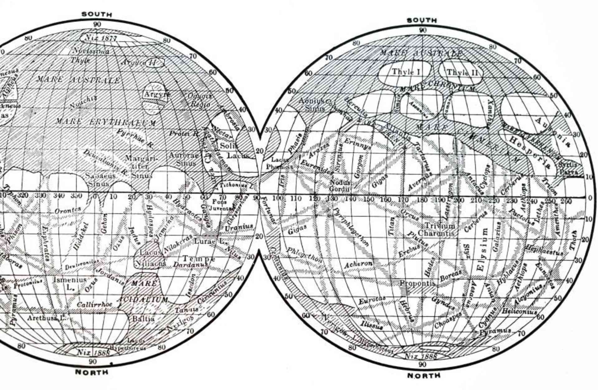 Giovanni Schiaparelli Map of Mars