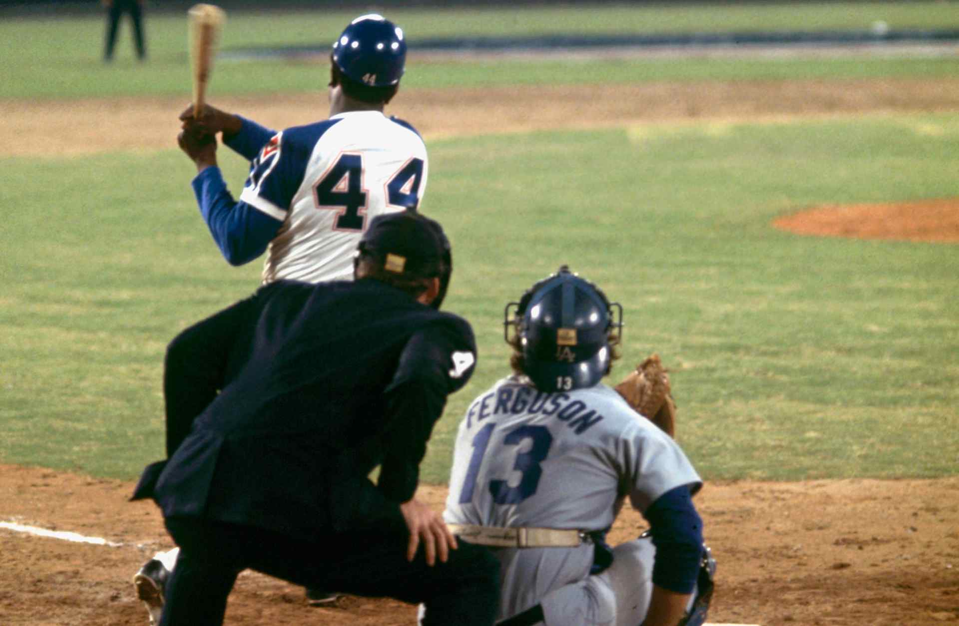 Atlanta Braves Hank Aaron hits 715th career home run breaking Babe Ruth's long standing record April 8, 1974, Atlanta, Georgia