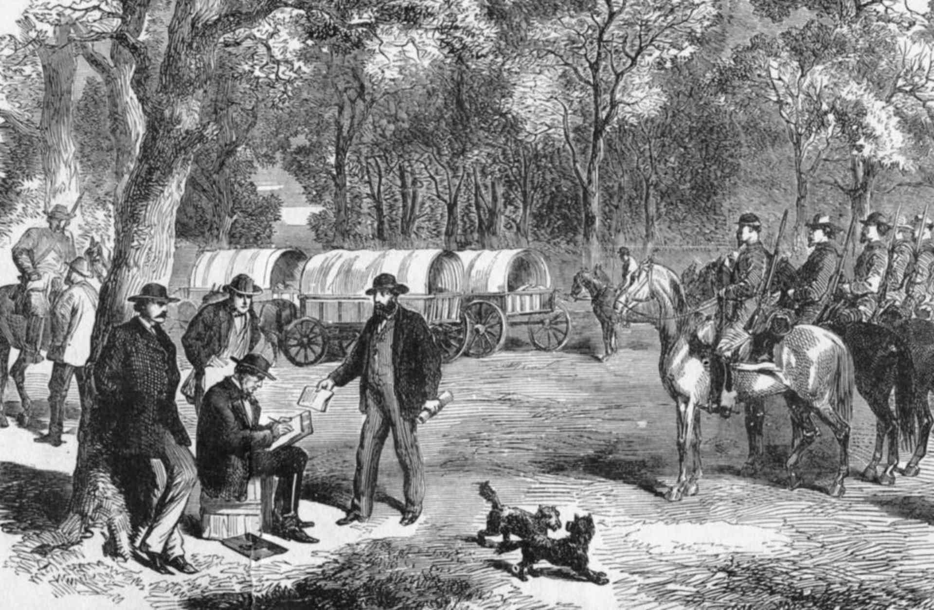 Jefferson Davis with members of his cabinet, 1865