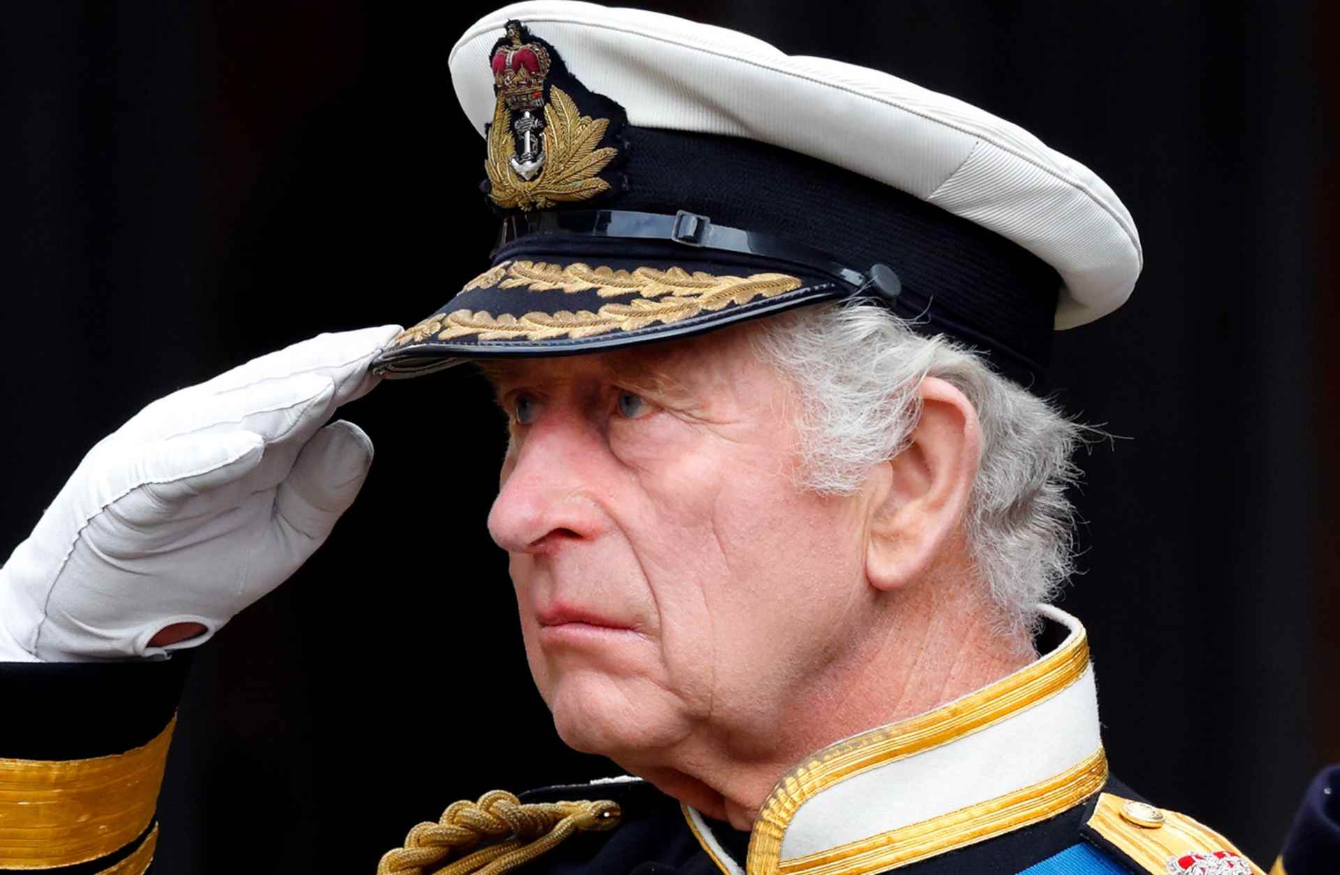 King Charles III attends the Committal Service for Queen Elizabeth II at St George's Chapel, Windsor Castle on September 19, 2022 in Windsor, England.