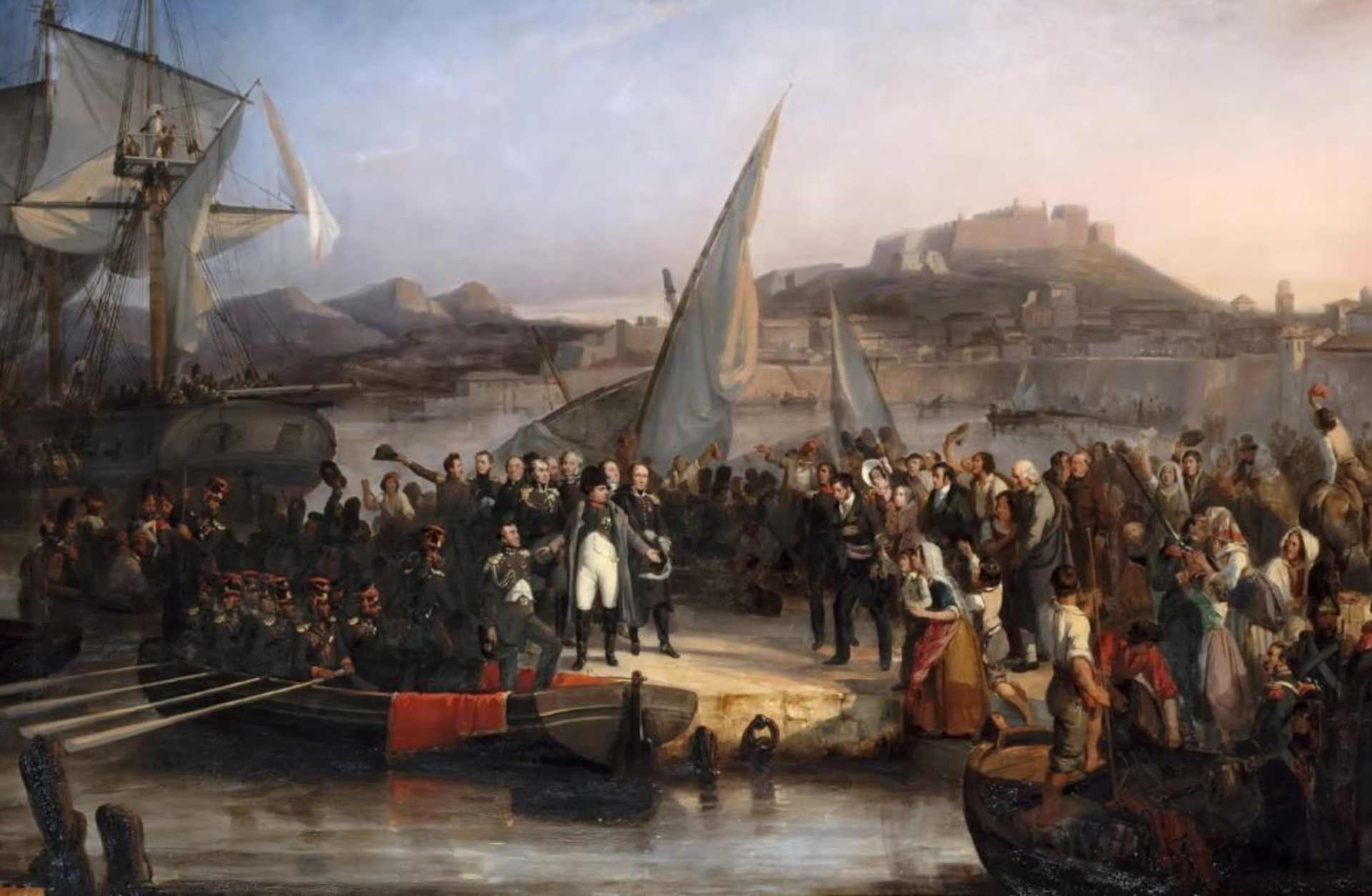 Napoleon leaving the island of Elba on February 26, 1815. (Credit: Fine Art Images/Heritage Images/Getty Images)