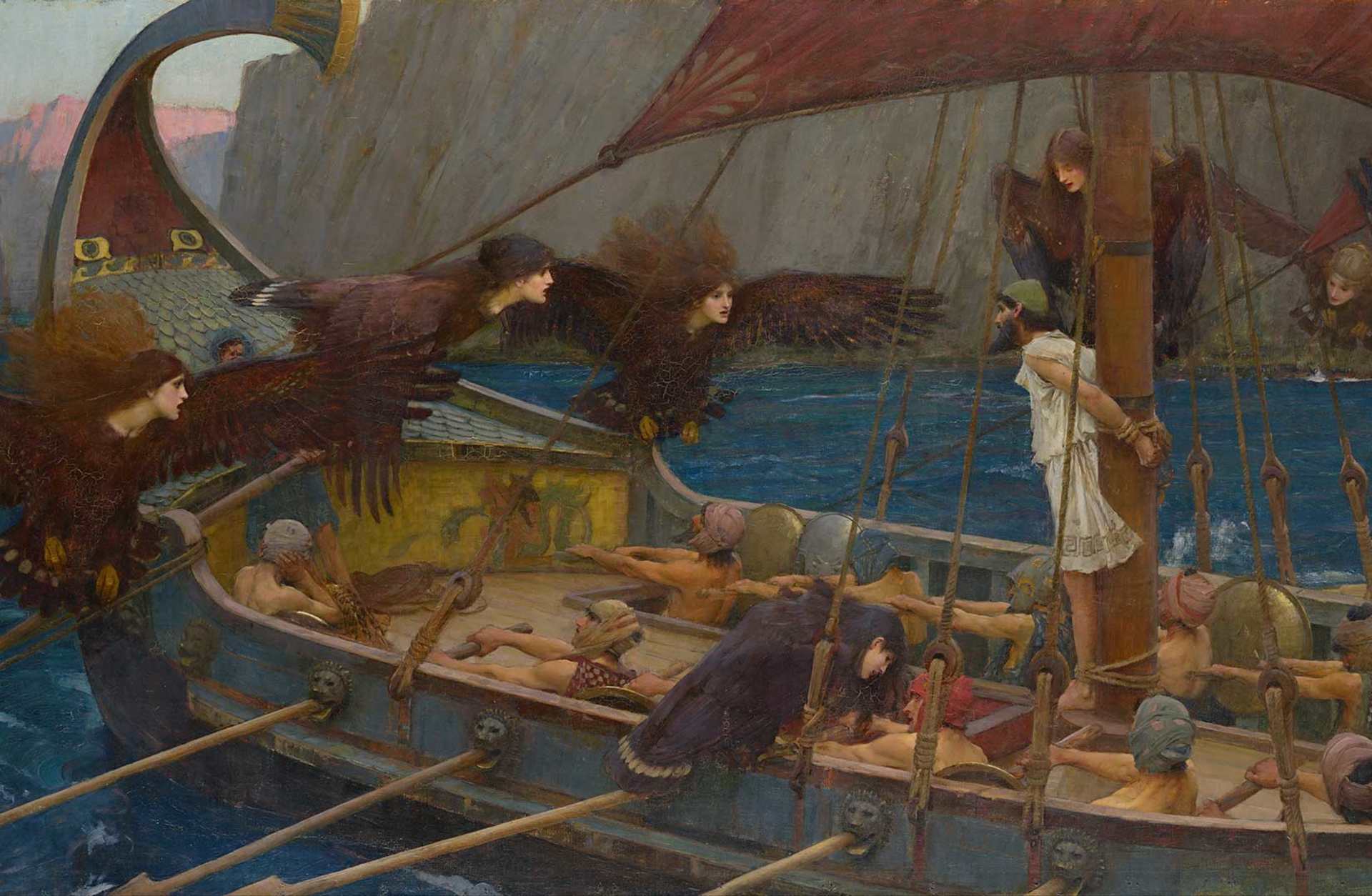 Odysseus and the Sirens, found in the Collection of National Gallery of Victoria, Melbourne.