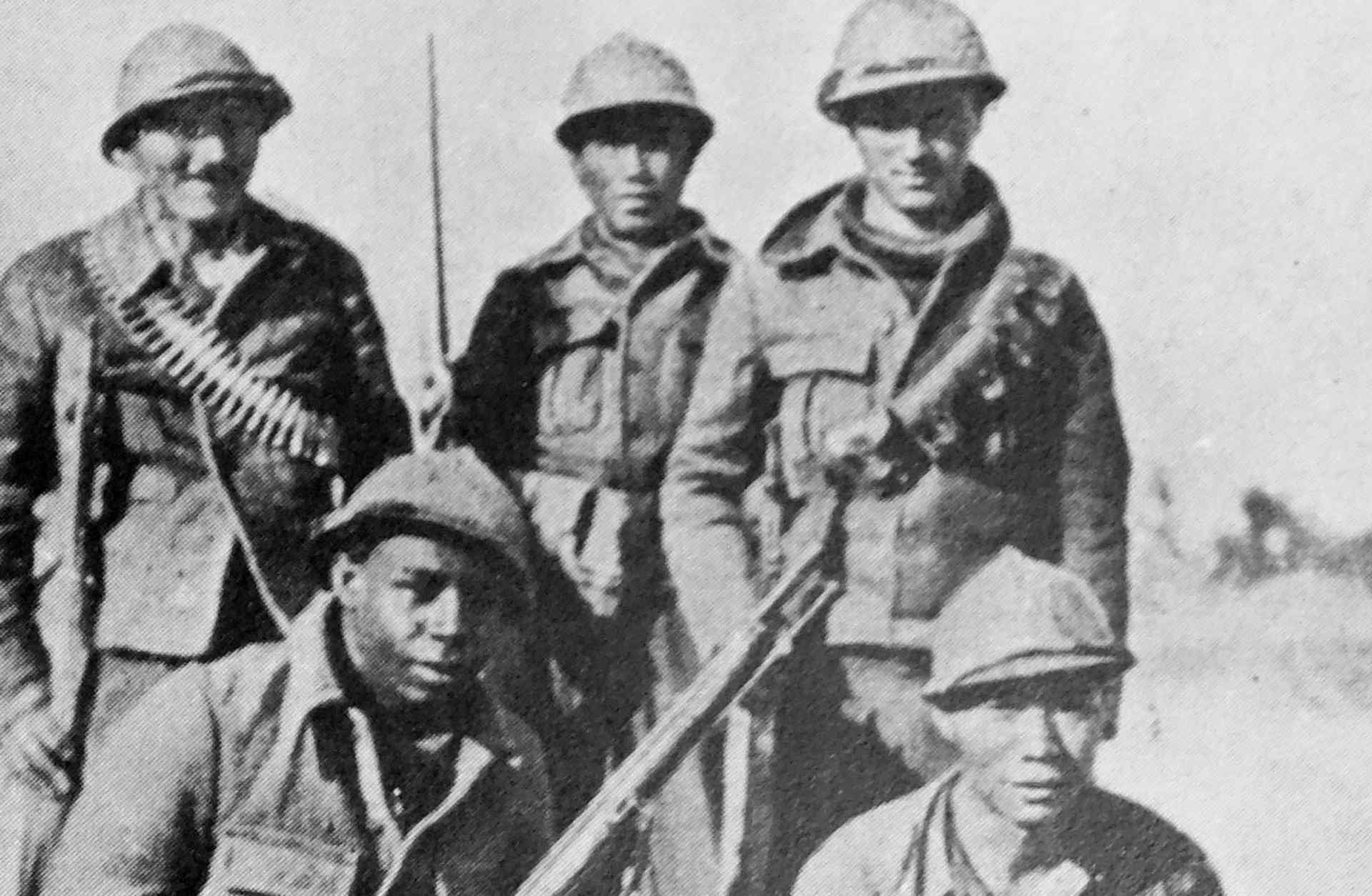 Volunteers from the International Brigade during the Spanish Civil War.