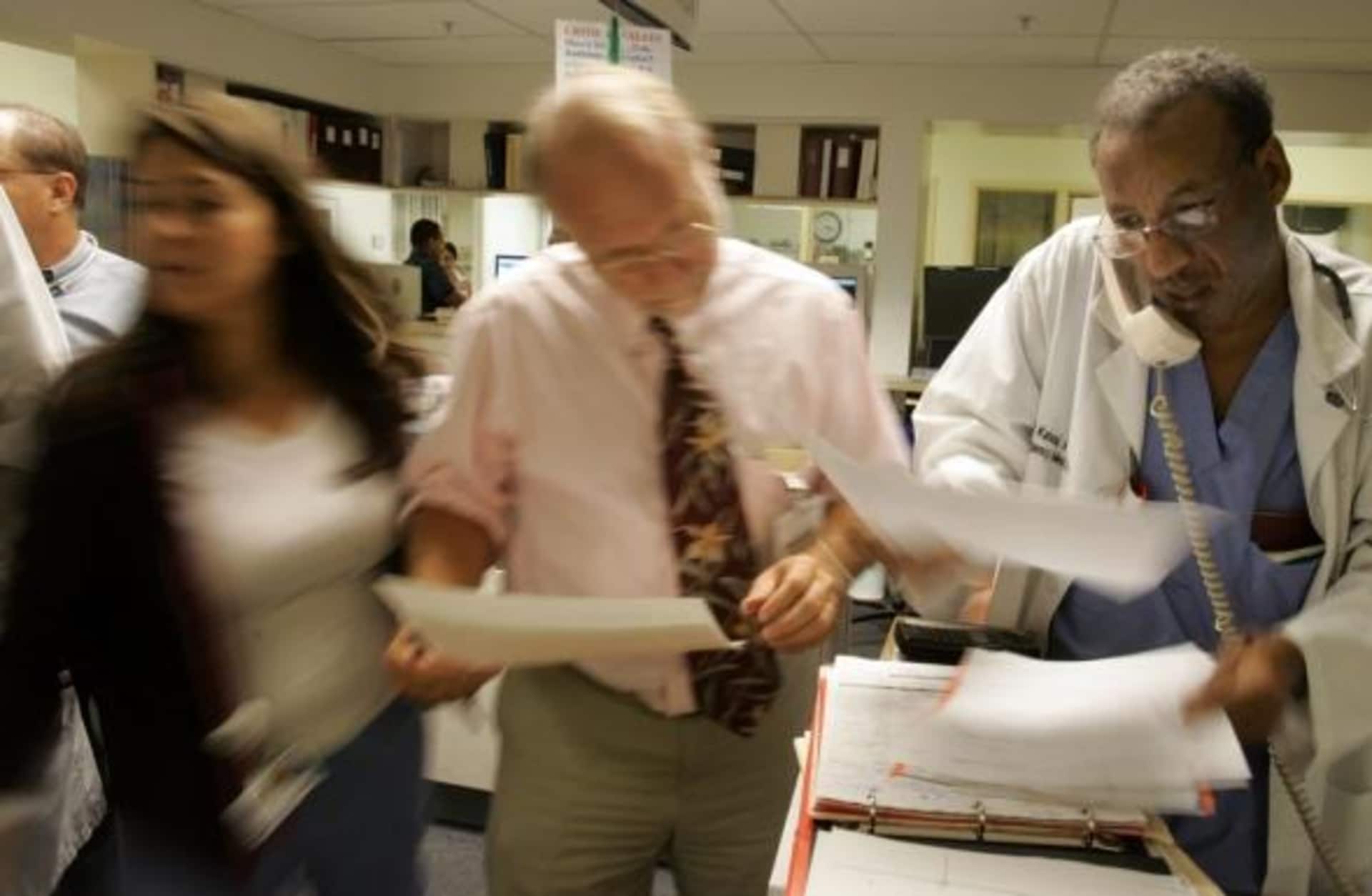 The busy emergency room at the Downey Regional Medical Center in Downey, California, 2006