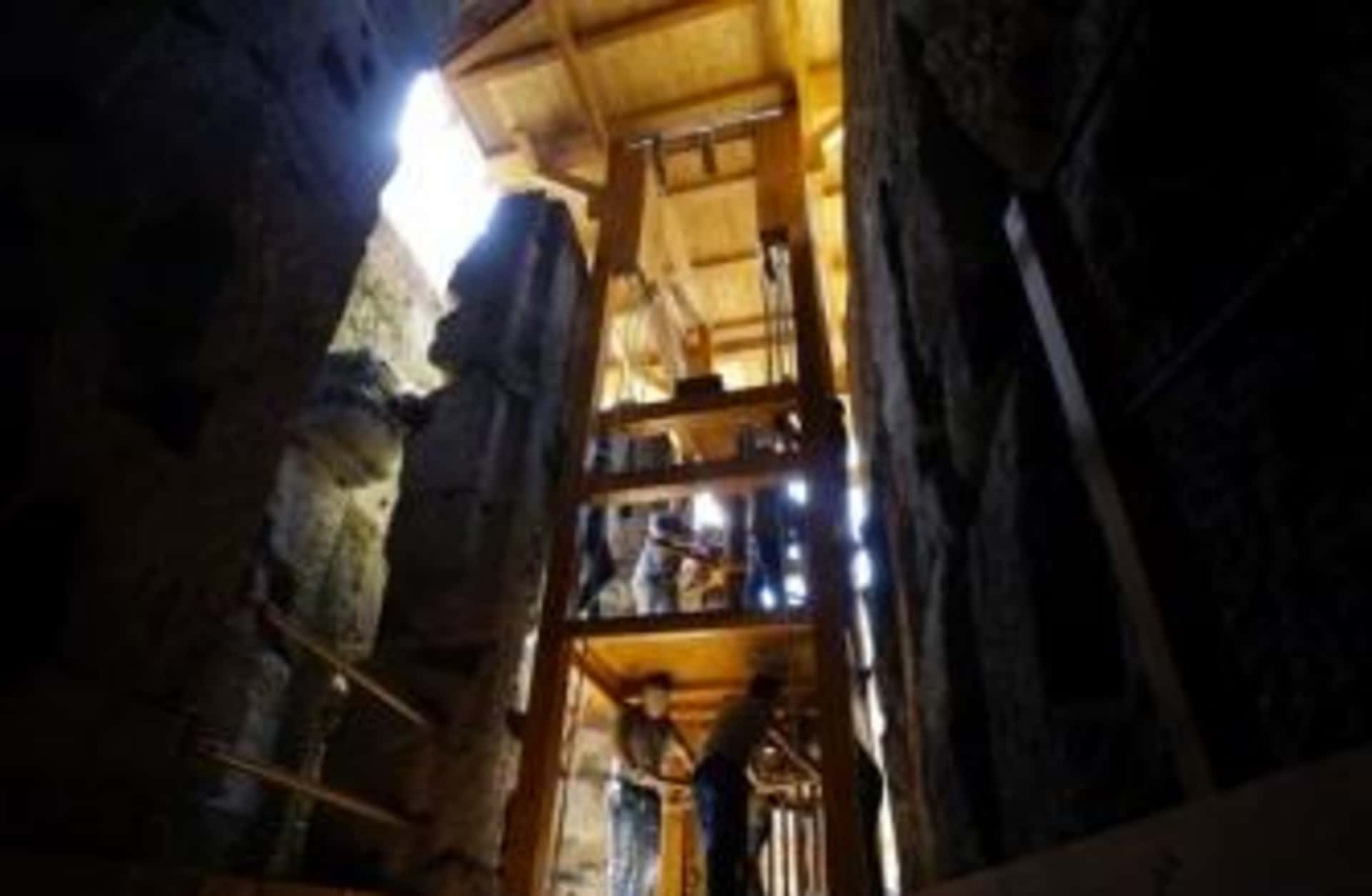 The functional elevator lift system on display at the Colosseum.