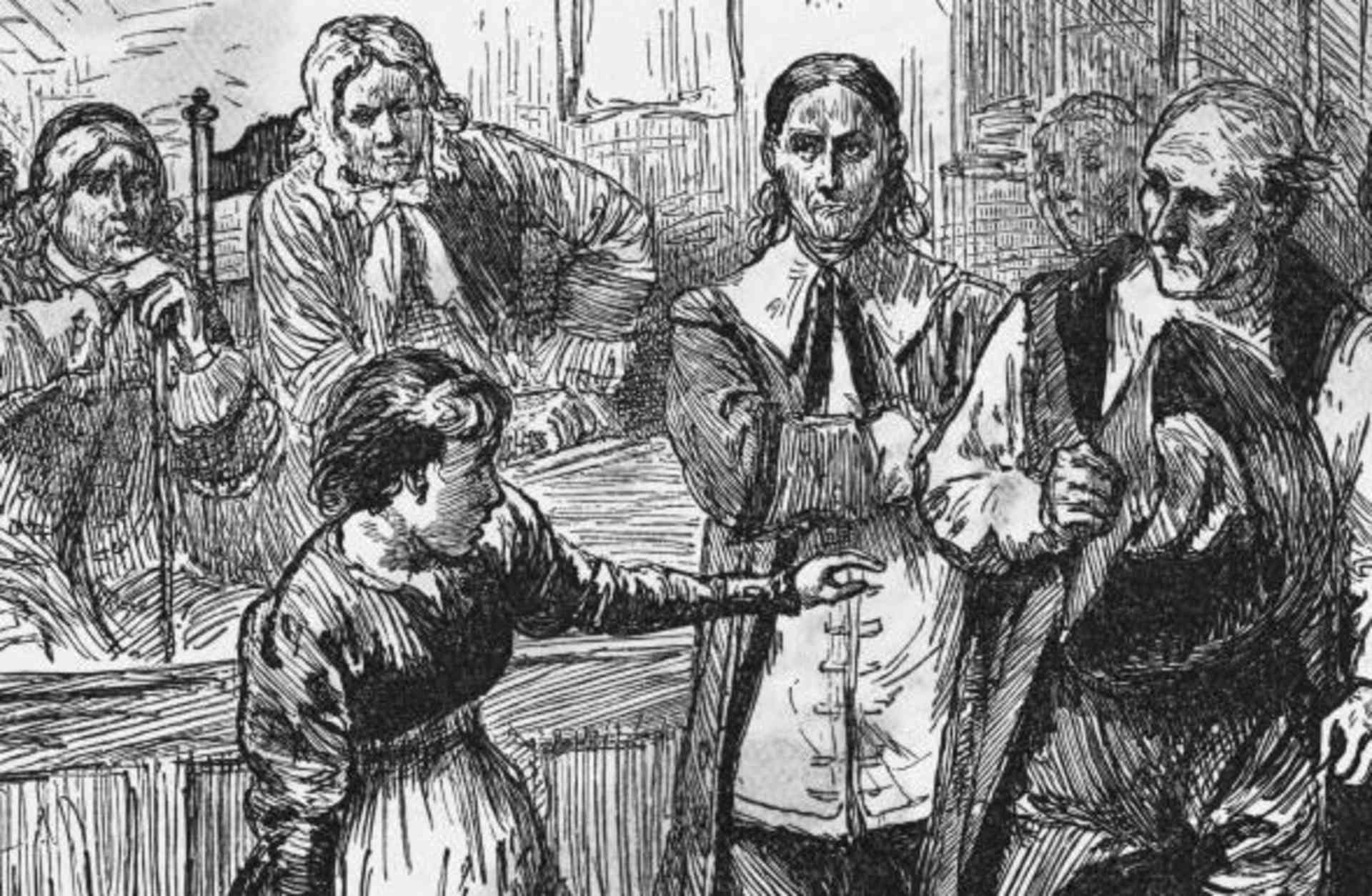 The trial Of Giles Corey. (Credit: Bettmann/Getty Images)