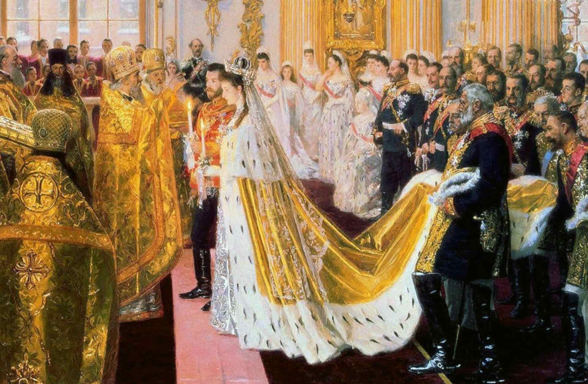 The wedding of Tsar Nicholas II and the Princess Alix of Hesse, 1894. (Credit: Fine Art Images/Heritage Images/Getty Images)