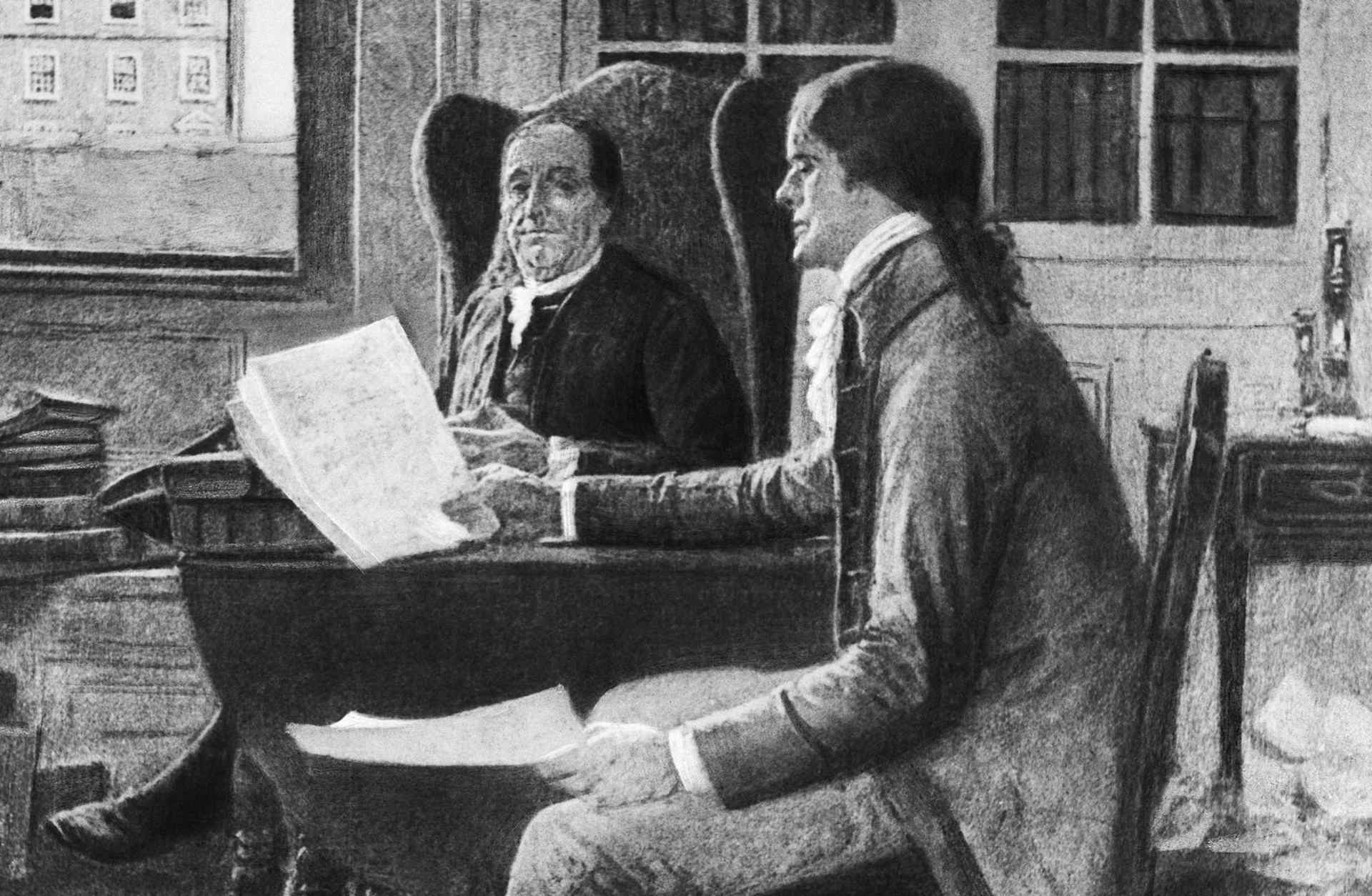 Benjamin Franklin, Thomas Jefferson, the Declaration of Independence