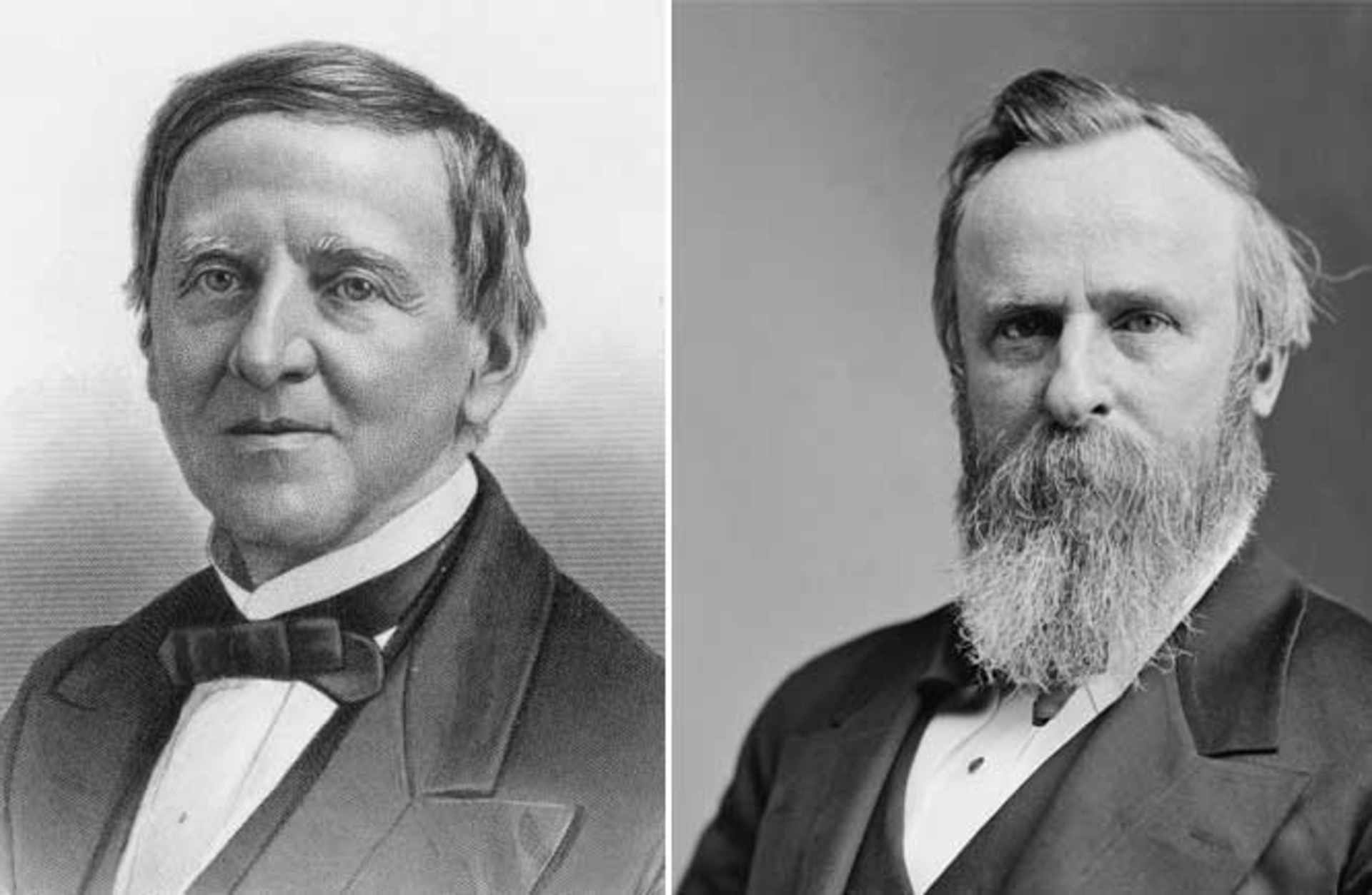 Samuel J. Tilden (left) and Rutherford B. Hayes (right).