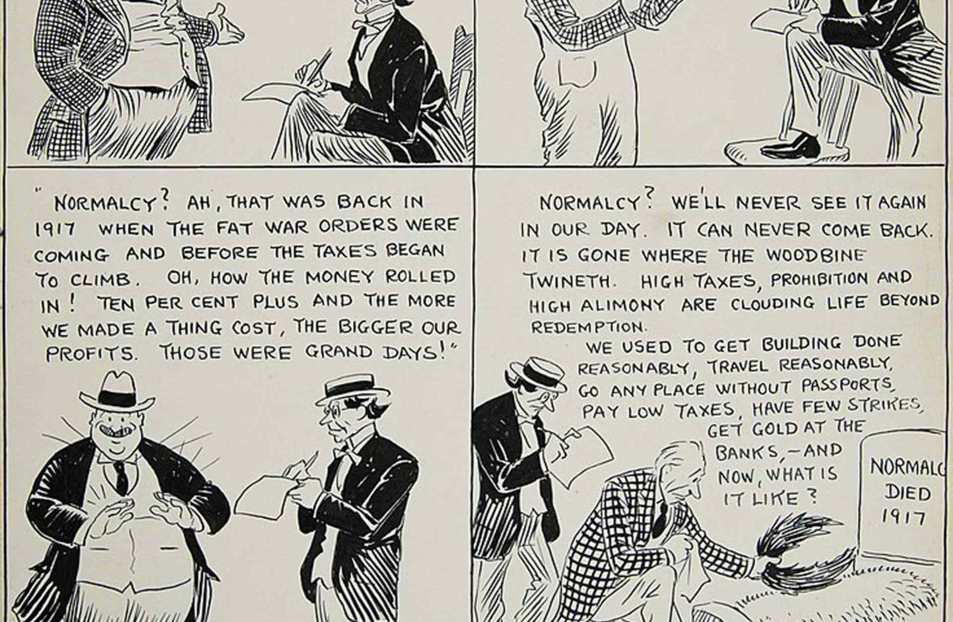 What is Normalcy? 1921 cartoon