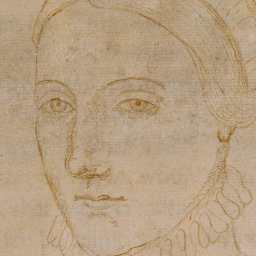 Simple pencil drawing portrait of Anne Hathaway, wife of William Shakespeare.