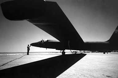 U2 spy plane like the one Francis Powers was piloting when shot down over Russia; at Edwards Air Force Base.