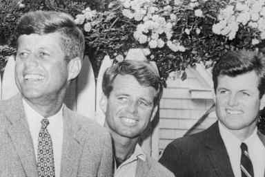 Sen. Edward Kennedy and his brothers, John Kennedy and Robert Kennedy , are shown at Hyannisport, Massachusetts. Being the complete politician is something the Senator learned from his father and brothers.