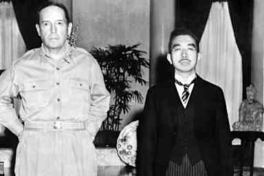 General Douglas MacArthur and Emperor Hirohito of Japan, dated 1945.