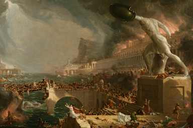 The Course of Empire. Destruction, 1836. Found in the collection of New York Historical Society.