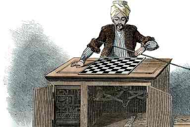 'The Automaton Chess Player', 1845. Illustration published in The Illustrated London News.