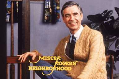 American educator and television personality Fred Rogers on the television series 'Mister Rogers' Neighborhood,' circa 1980s. (Credit: PBS Television/Getty Images)