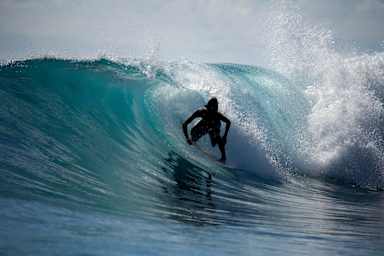 A surfer in Hawaii.