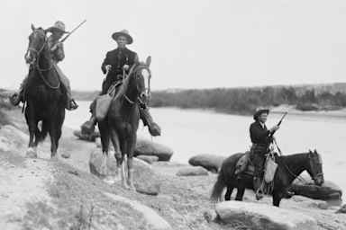 Texas Rangers patrolling the border circa 1915. (Credit: Bettmann Archive/Getty Images)