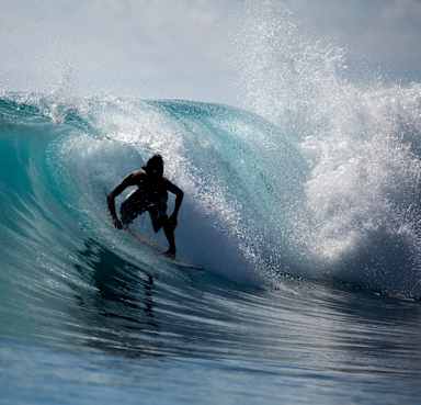 A surfer in Hawaii.