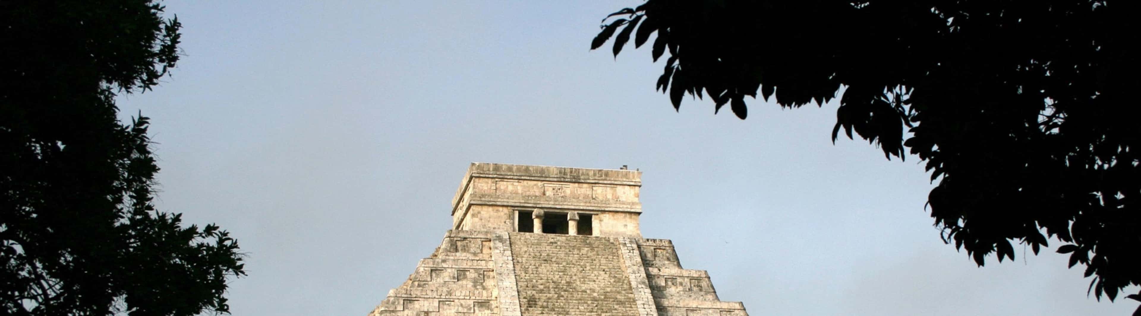 View of the Kukulcan Temple in the archa...CHICHEN ITZA, MEXICO: View of the Kukulcan Temple in the archaeological site of Chichen Itza, state of Yucatan on June 25th, 2007. The Kukulcan Temple is among the leading contenders to be the new seven wonders of the world. The seven winners will be announced July 7, 2007 in Lisbon, Portugal. AFP PHOTO/Marte REBOLLAR (Photo credit should read Marte REBOLLAR/AFP via Getty Images)