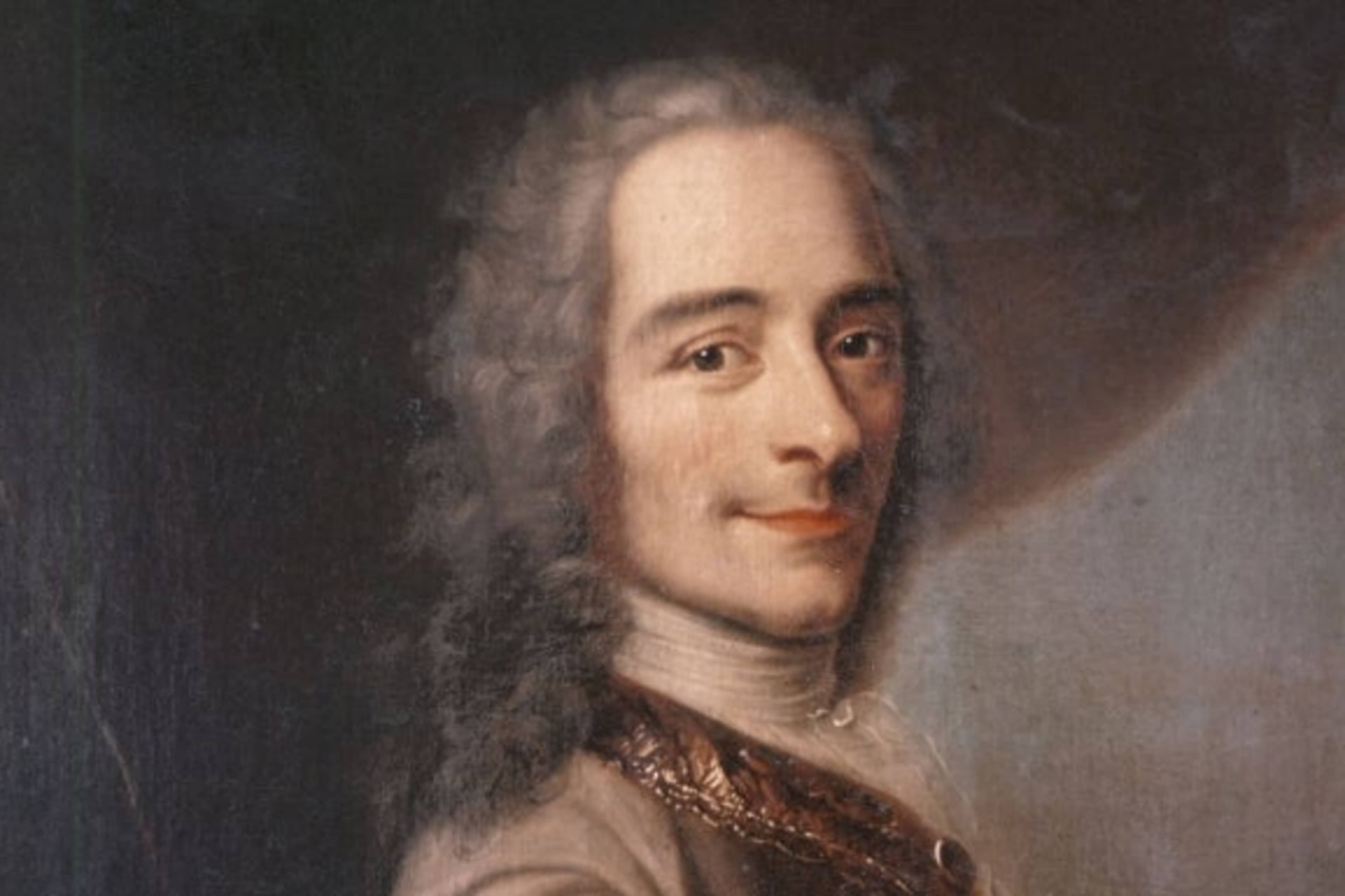 Portrait of Francois Marie Arouet called Voltaire (1694-1778) holding a copy of "The Henriade". Painting after Maurice Quentin Delatour called Quentin De La Tour or Quentin De Latour (1704-1788), 1728. 0,62 x 0,5 m. Castle Museum, Versailles, France (Photo by Leemage/Corbis via Getty Images)