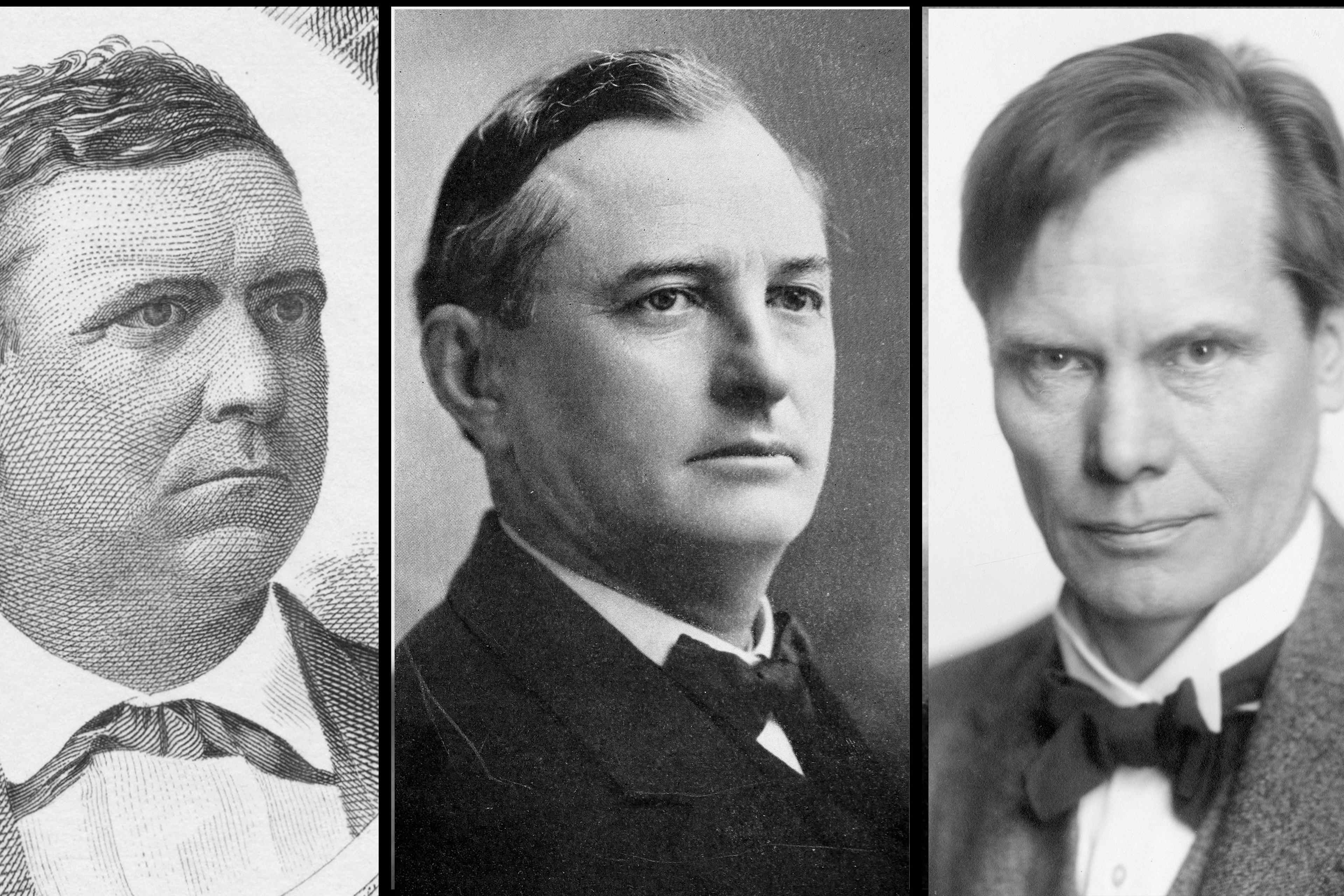 William Woods Holden (left), James Ferguson (center), William Sulzer (right)