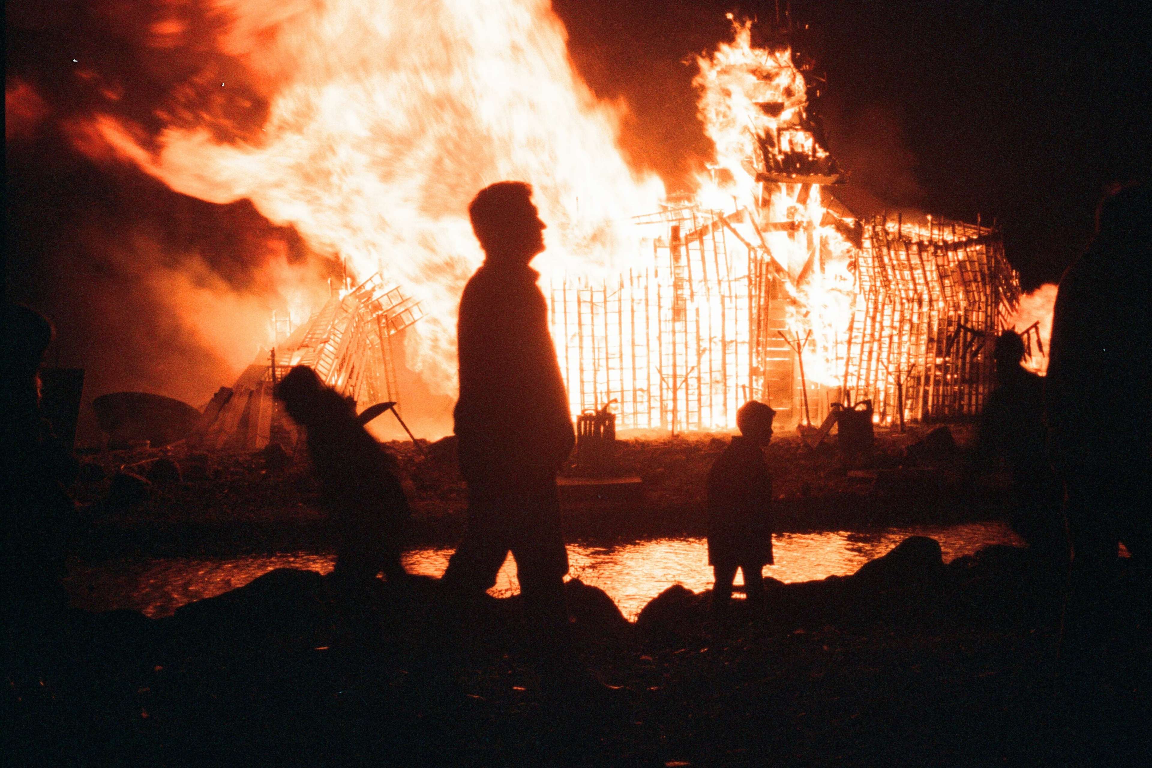 Guy Fawkes Day Bonfire Night, Skinningrove, North Yorkshire, England, Wednesday 5th November 1997.