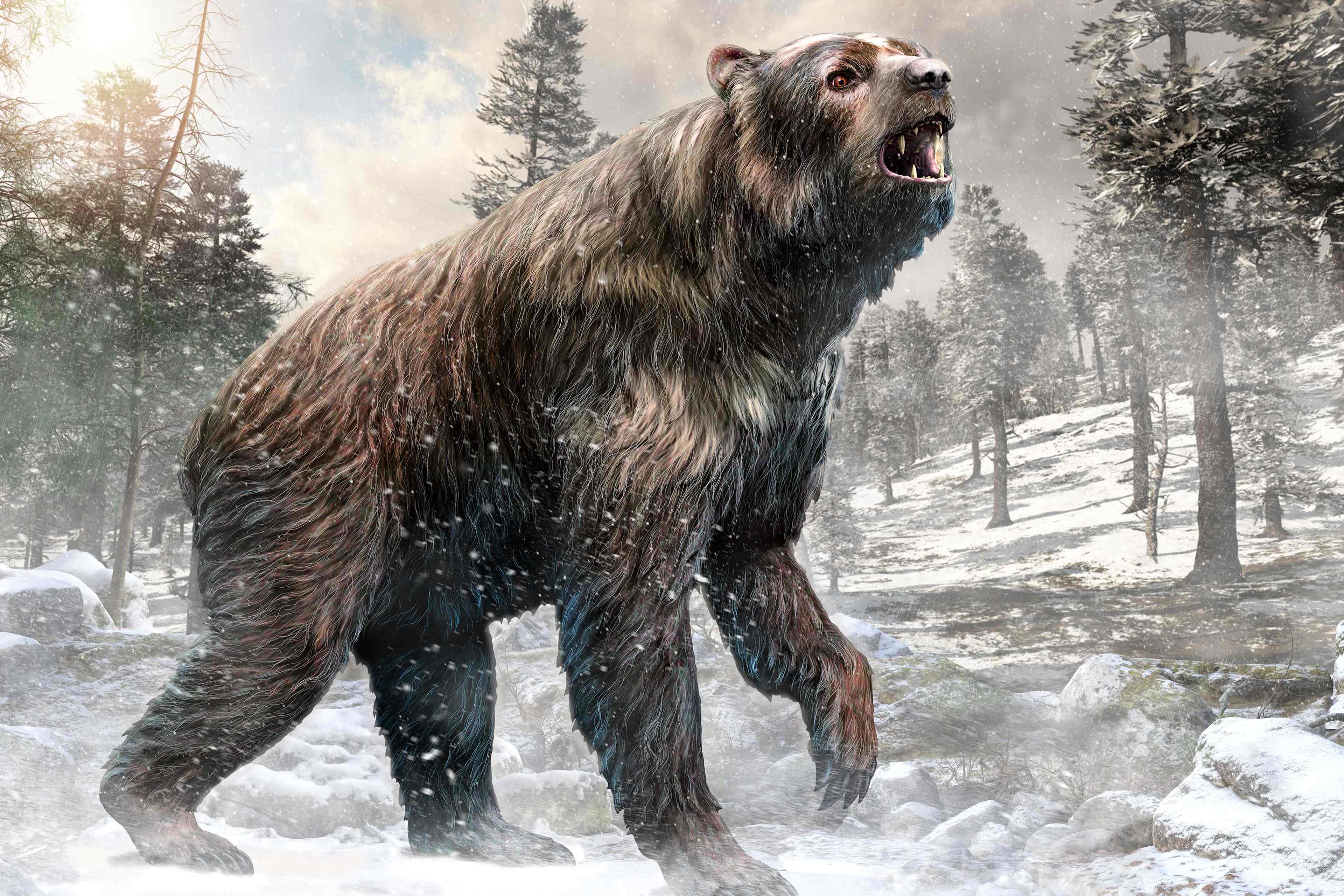 Giant Short-Faced Bear in North American during Ice Age