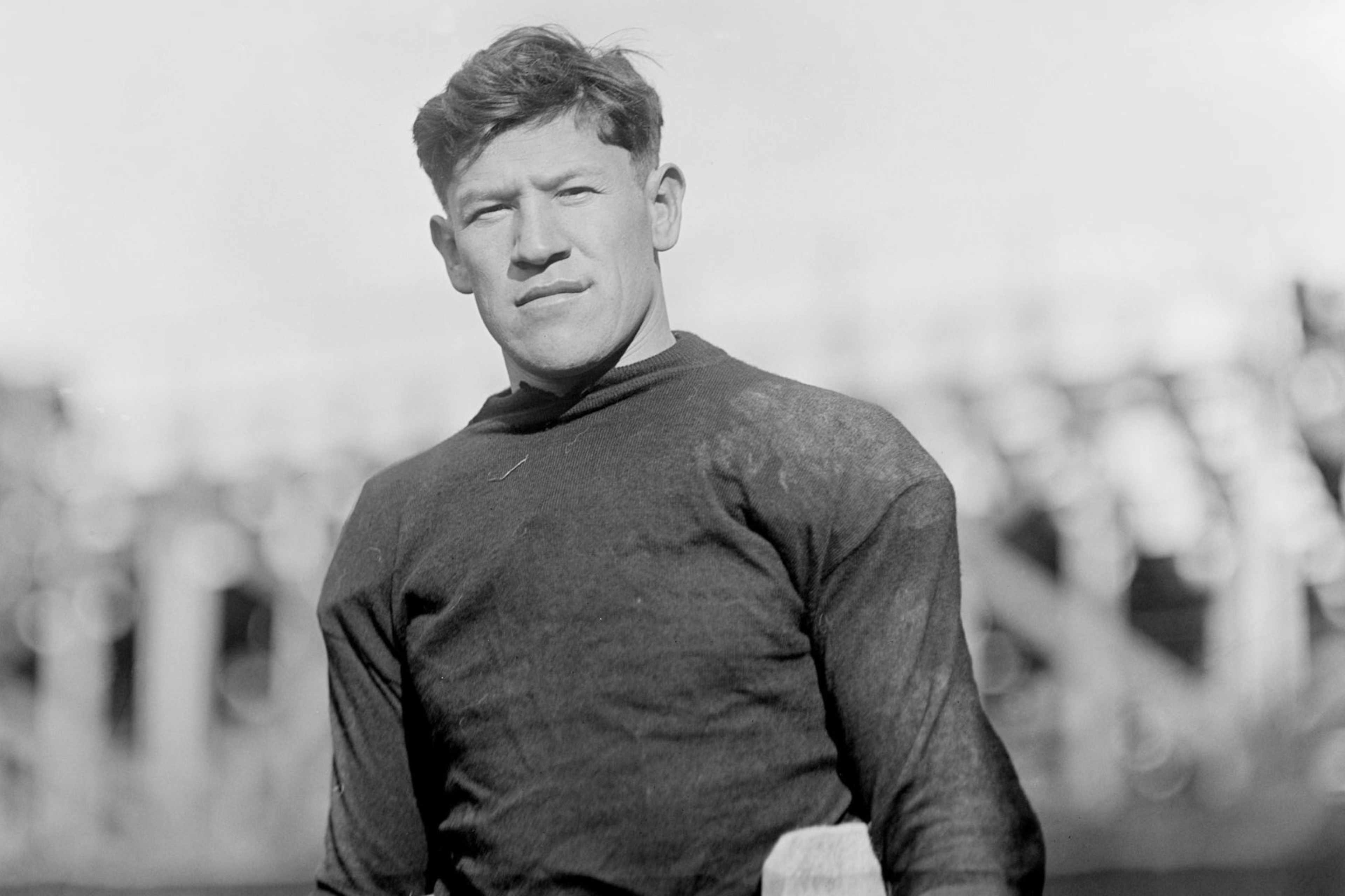 A circa-1910 image of Jim Thorpe in his football uniform / Universal Images Group via Getty Images
