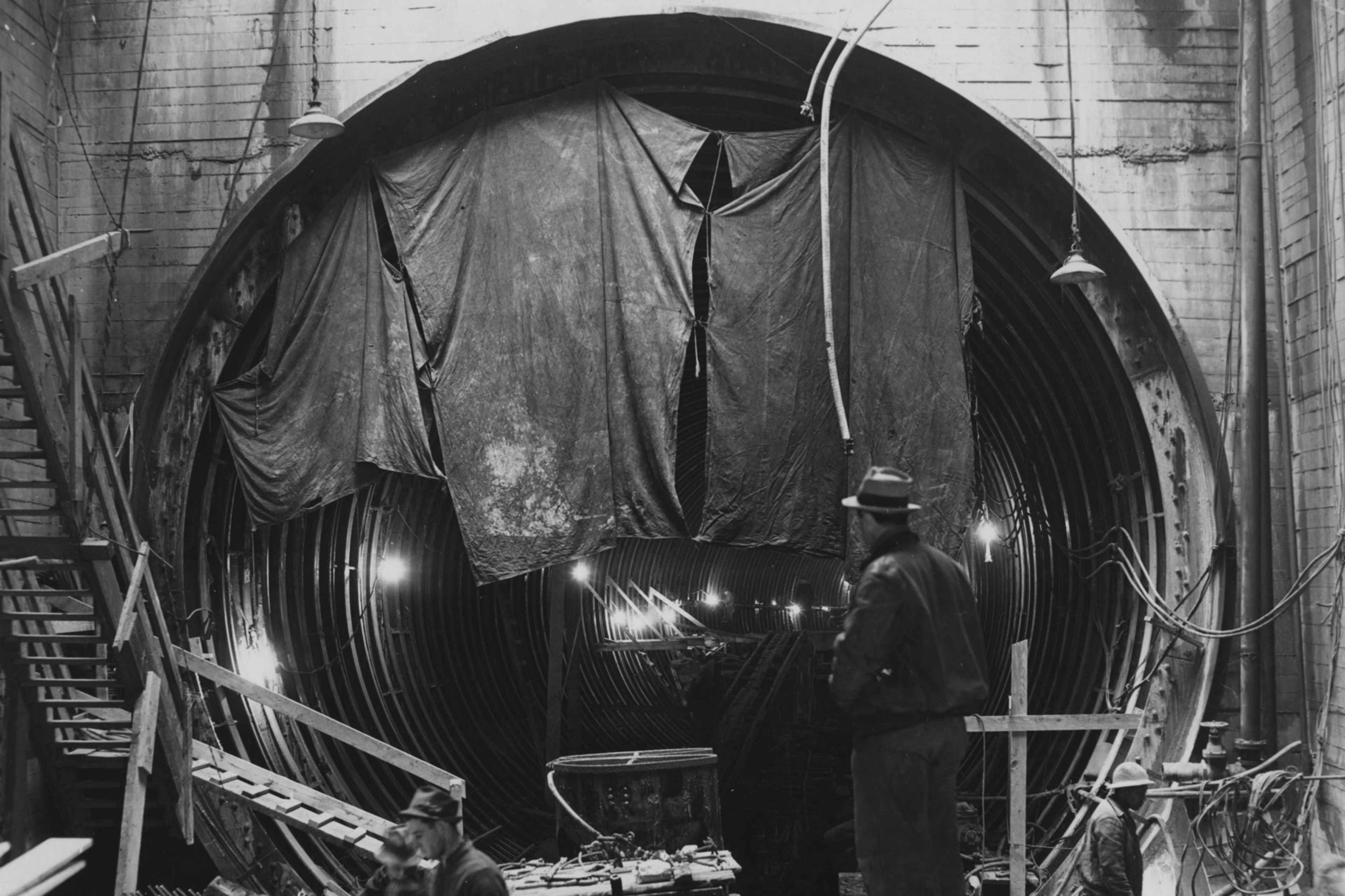 9 New Deal Infrastructure Projects That Changed America, Lincoln Tunnel construction