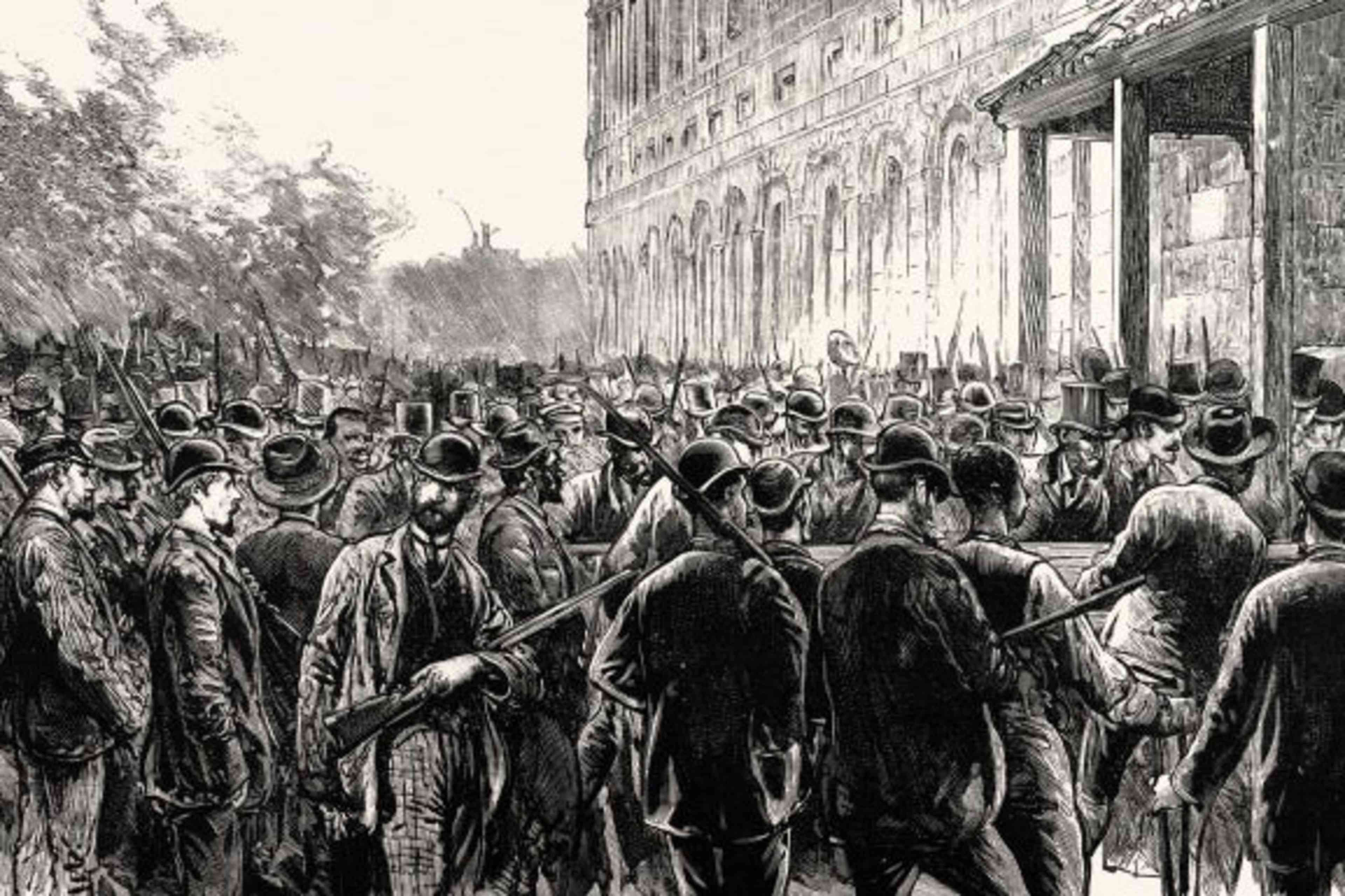 The lynchers breaking into the New Orleans prison, 1891. (Credit: Universal History Archive/UIG via Getty Images)