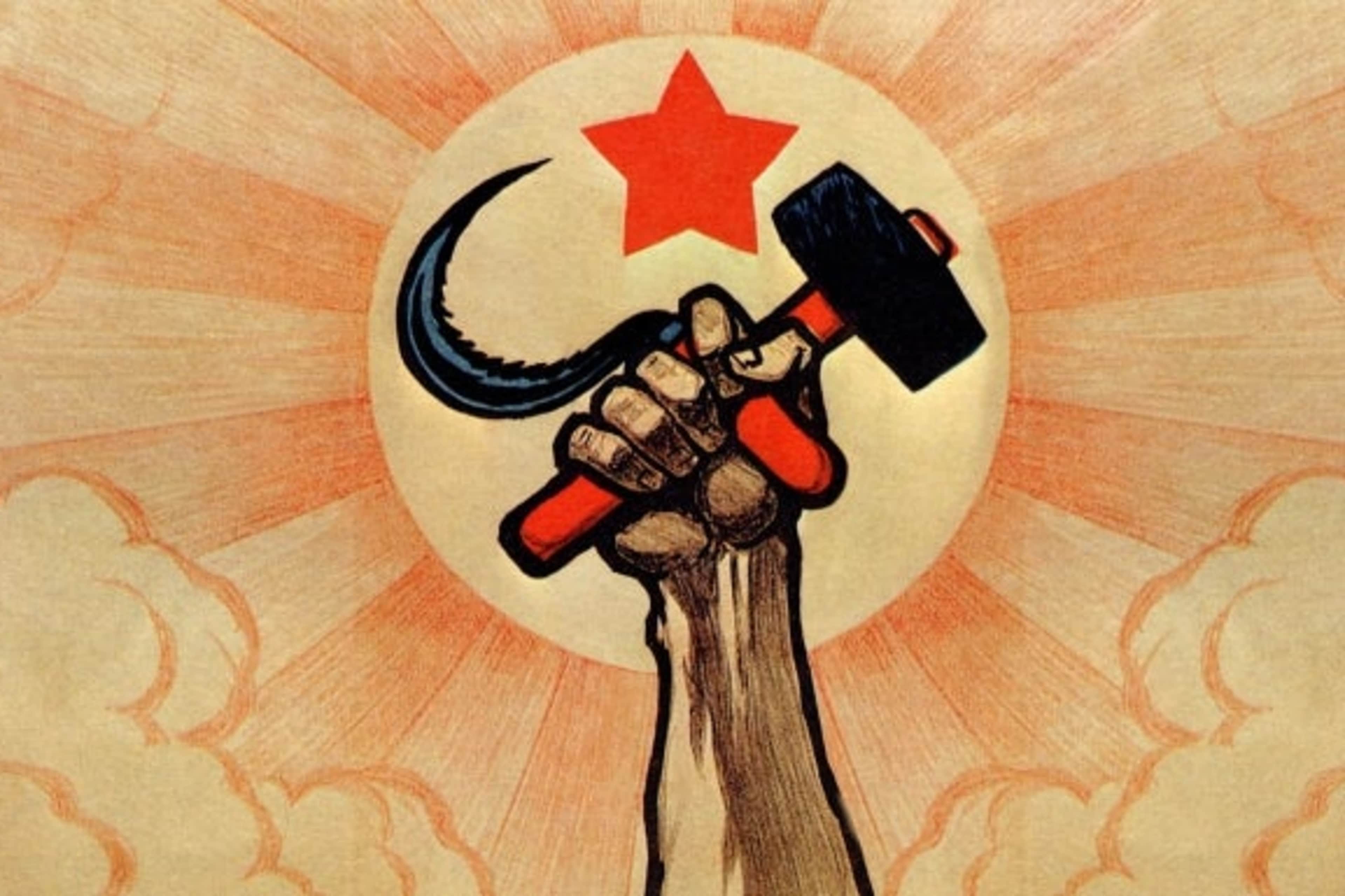 The symbols of the USSR and communism: the hammer and sickle. (Credit: Fototeca Gilardi/Getty Images)