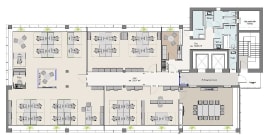 Grundriss Regelgeschoss (Open-Space Ansatz)