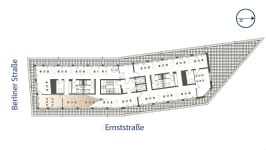 Großraumbüro Grundrissbeispiel Stafffelgeschoss
