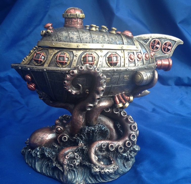 Nemesis Now Bronze Leviathan Escape Steampunk Style Submarine 20cm Ornament