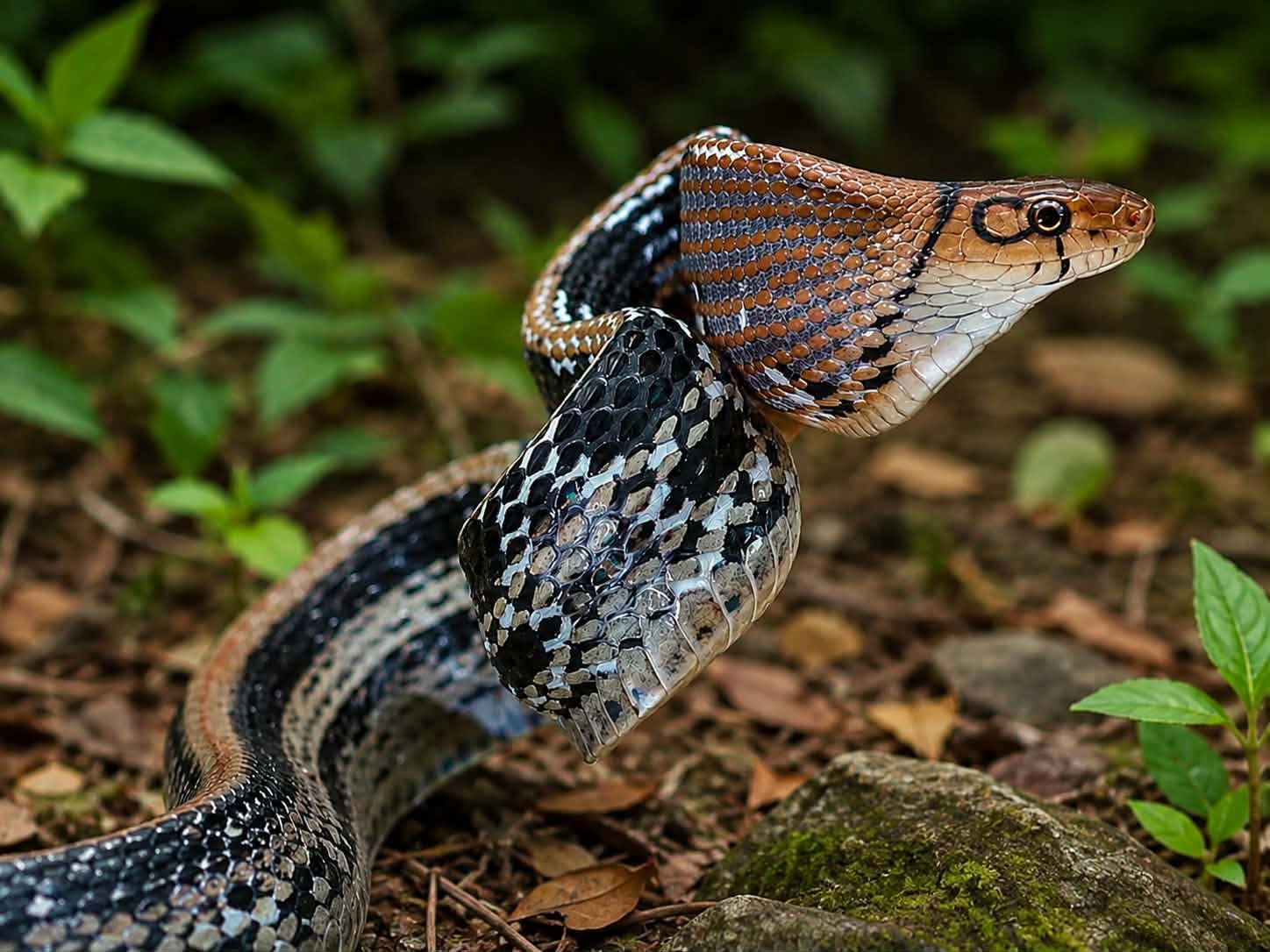 Ảnh khác Rắn sọc dưa - Hổ chó - Hổ Ngựa (Coelognathus radiata) 2